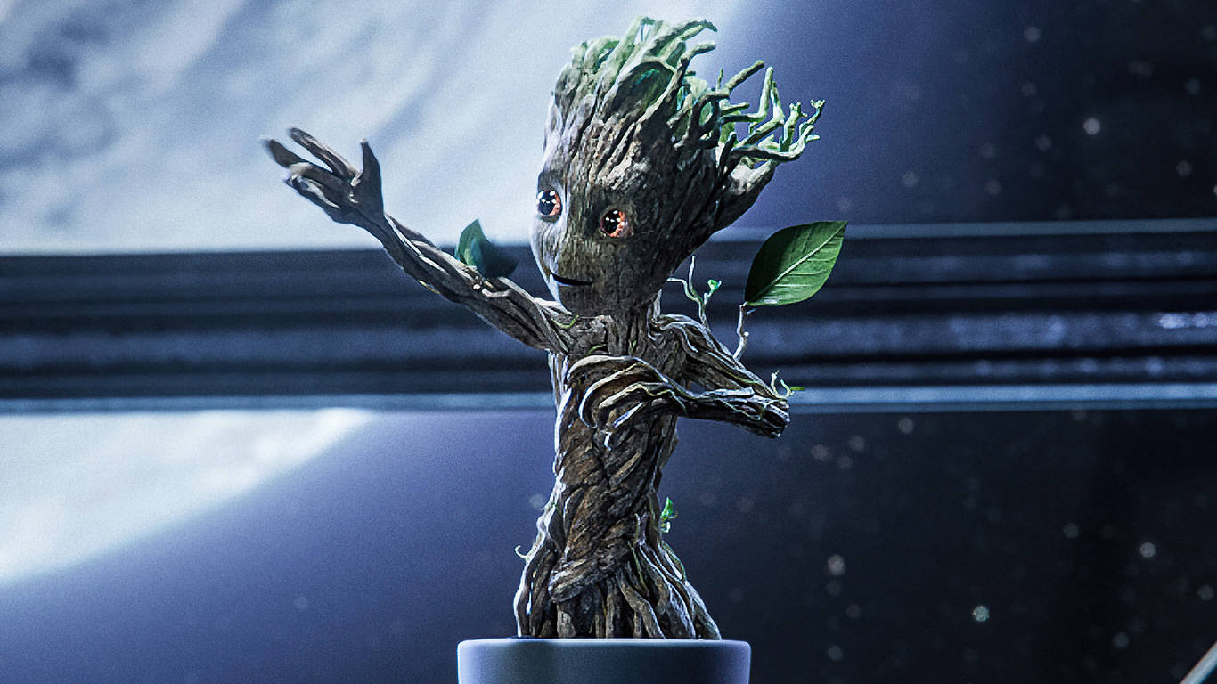1366 x 768 Baby Groot của Marvel Hình nền
