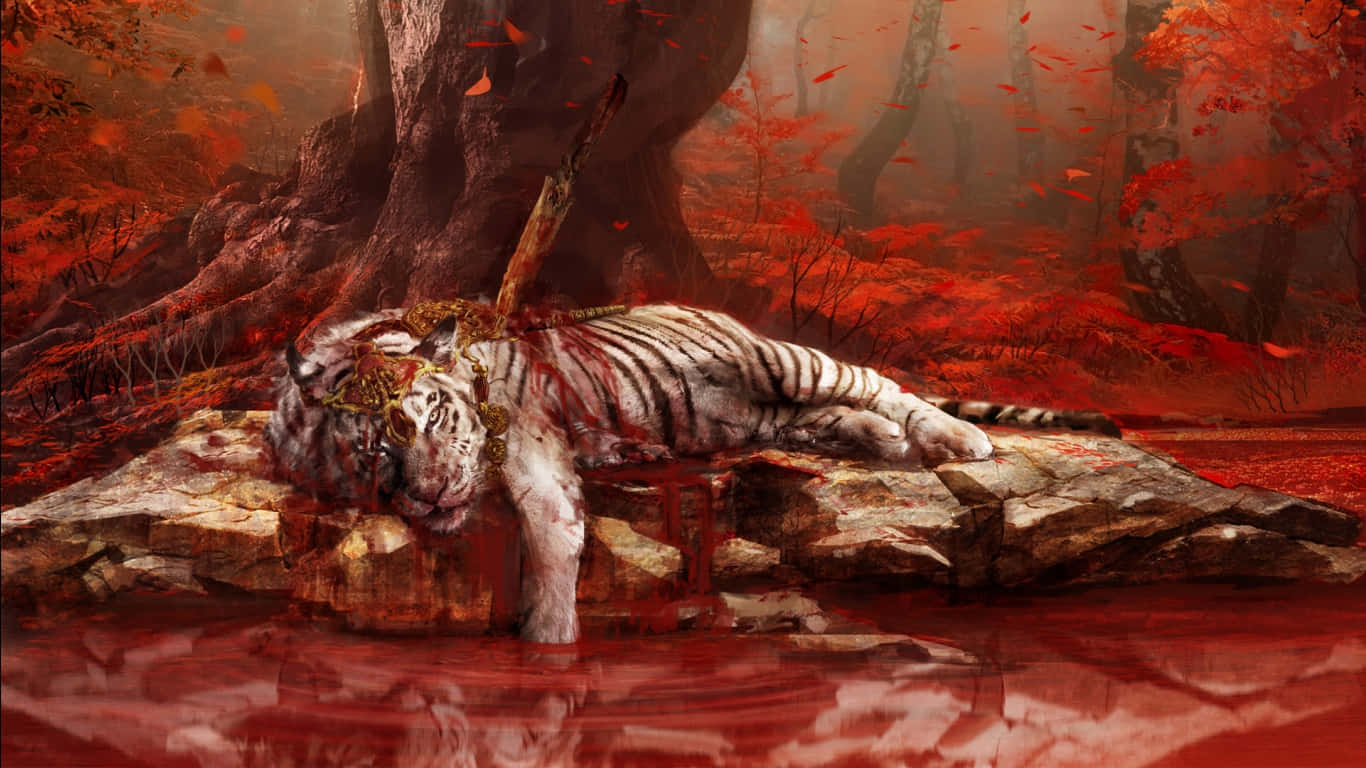 1366x768 Far Cry 4 Hình Nền Hổ Đẫm Máu Hấp Hối Hình nền