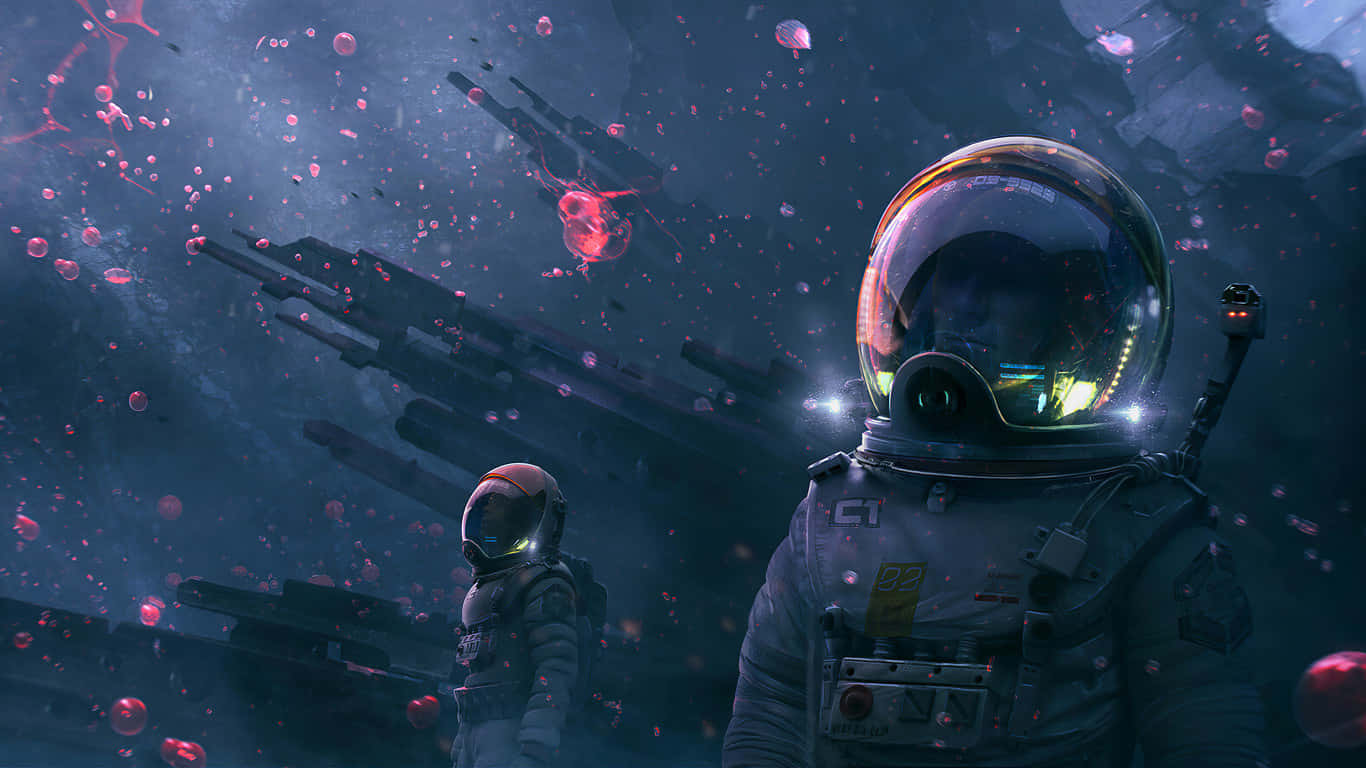 1366x768 HD Desktop Phi hành gia Hình nền