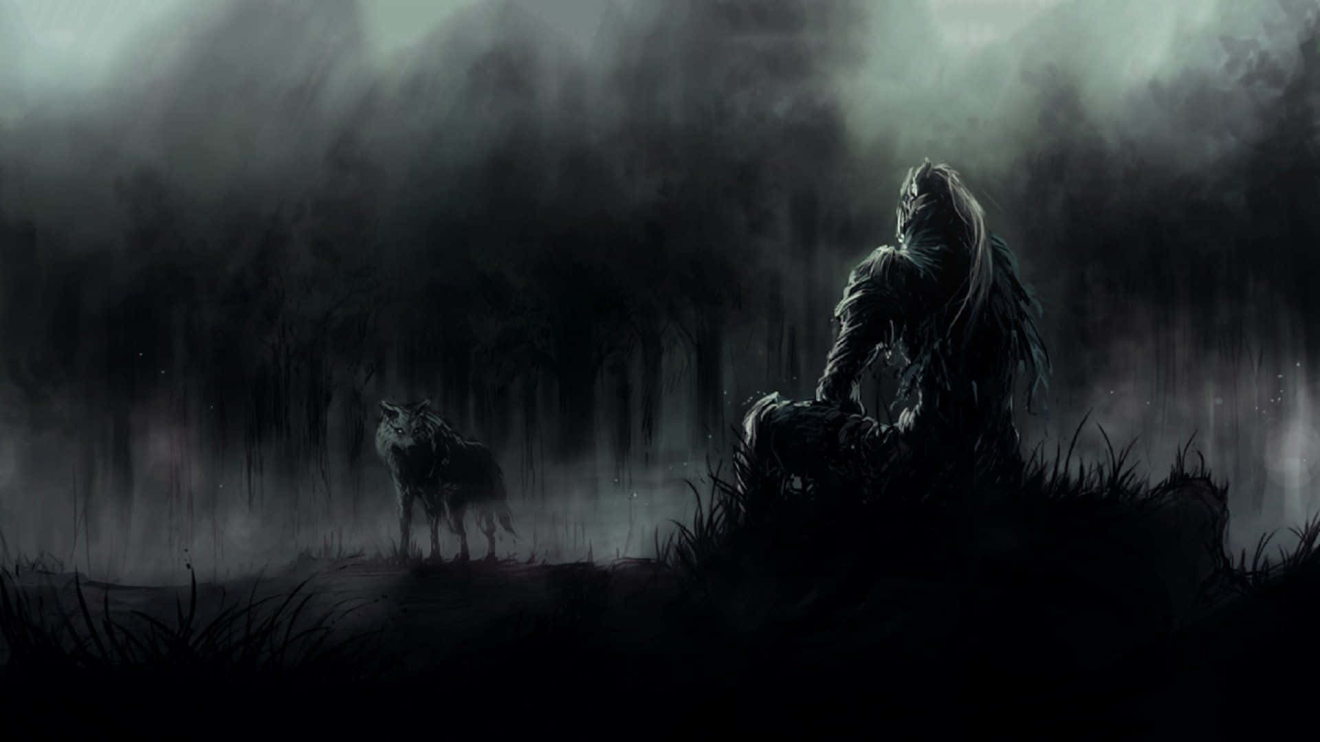 1920x1080 Đen Dark Souls Sói Và Người Hình nền