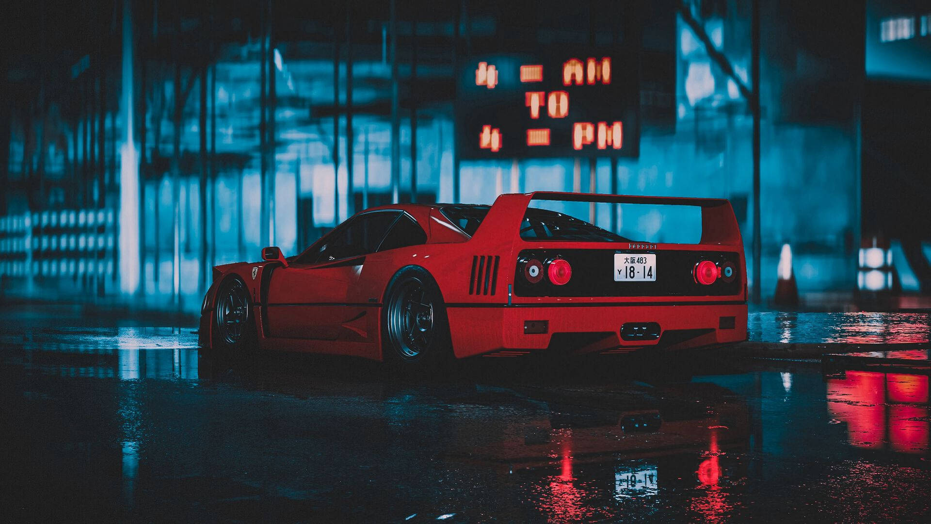 1920x1080 Ferrari F40 Góc Nhìn Sau Hình nền