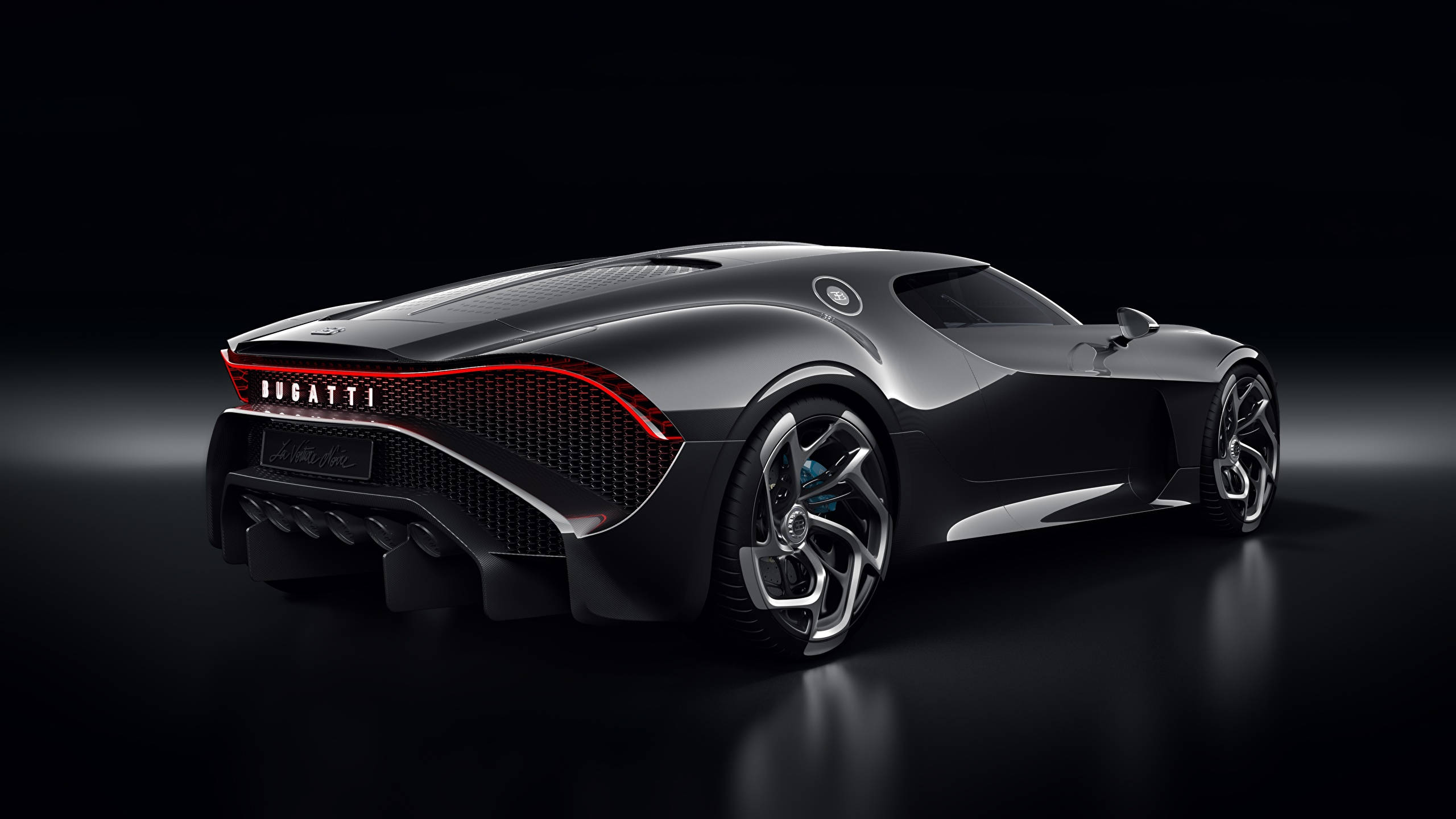 2560x1440 Xe Bugatti La Voiture Noire Màu Đen Hình nền