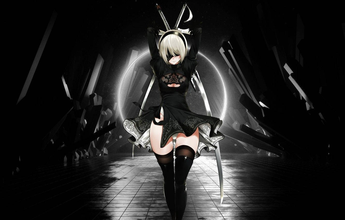 2B Đen Anime Hình nền