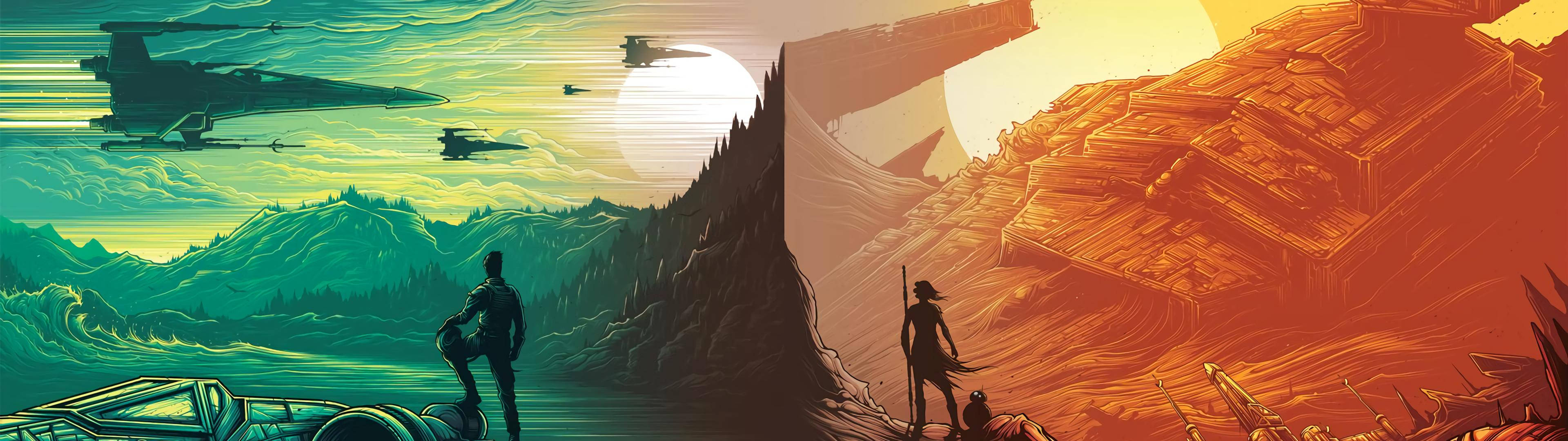 3840x1080 HD Hình nền Star Wars cho hai màn hình Hình nền