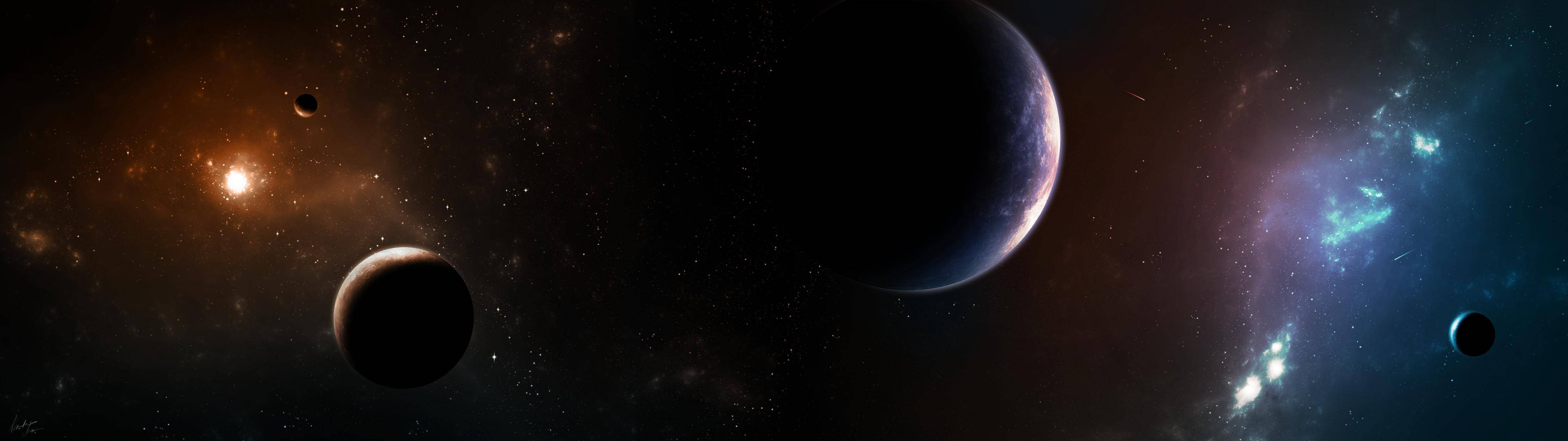 3840x1080 HD Màn hình kép Thiên hà Hình nền