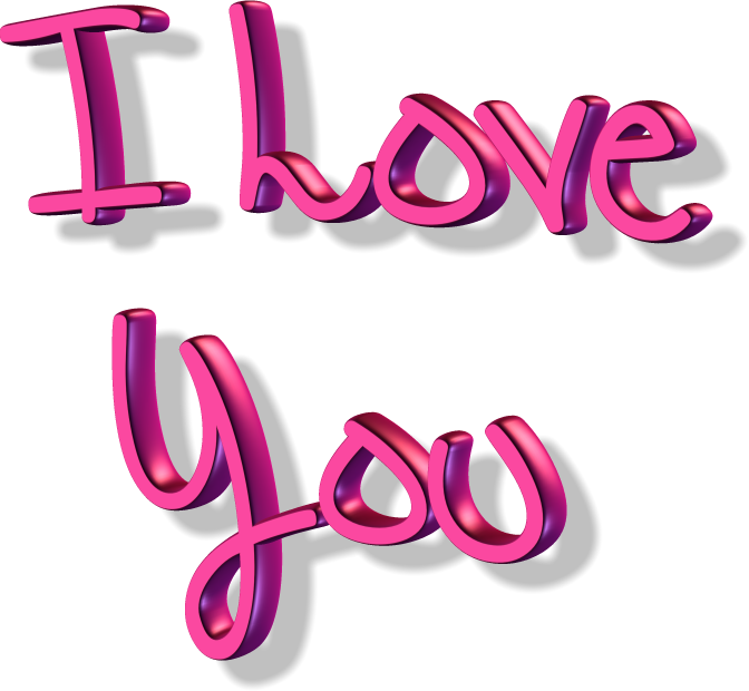 3D I Love You Chữ Hình nền