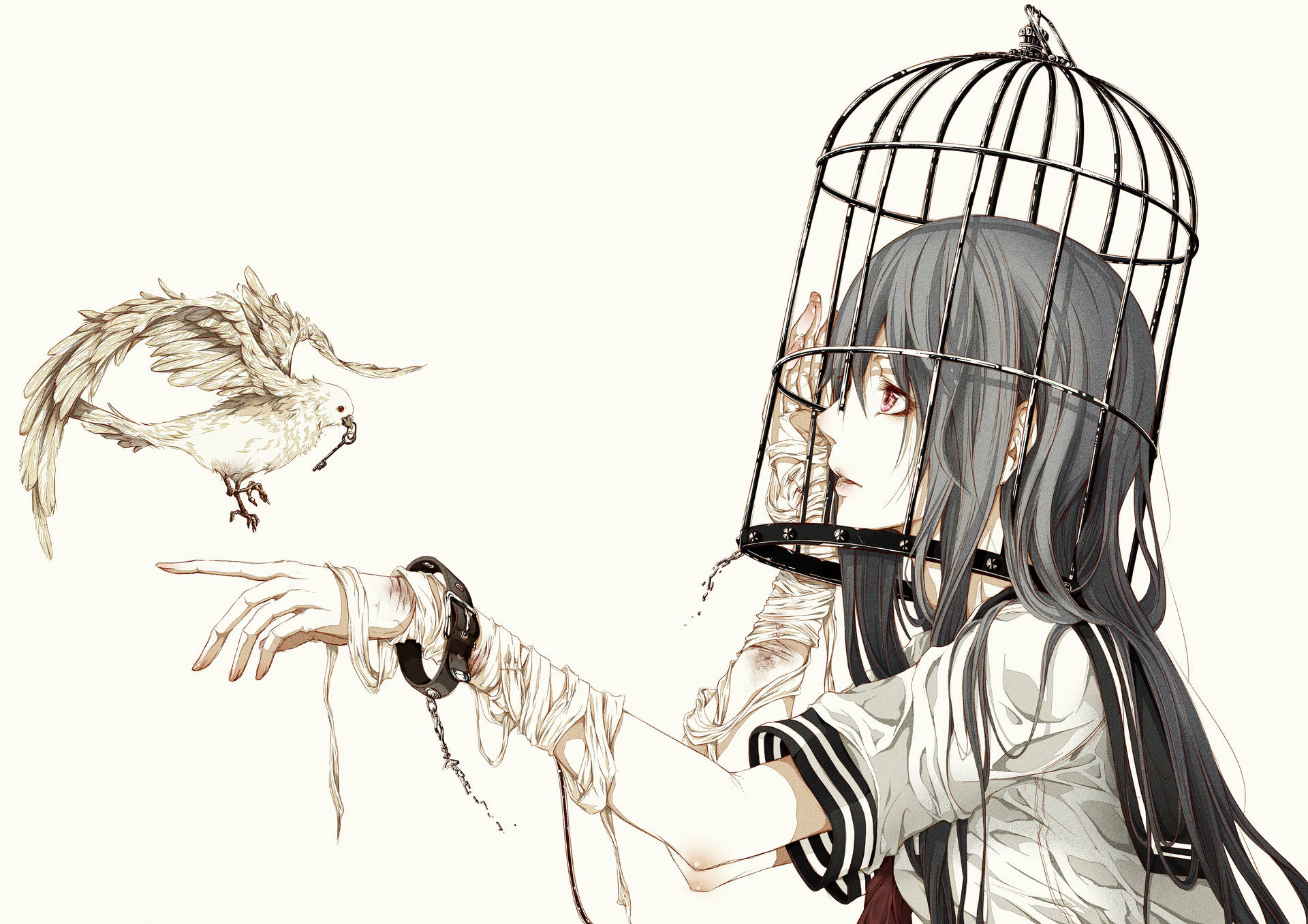 4K Anime Cô Gái Trong Lồng