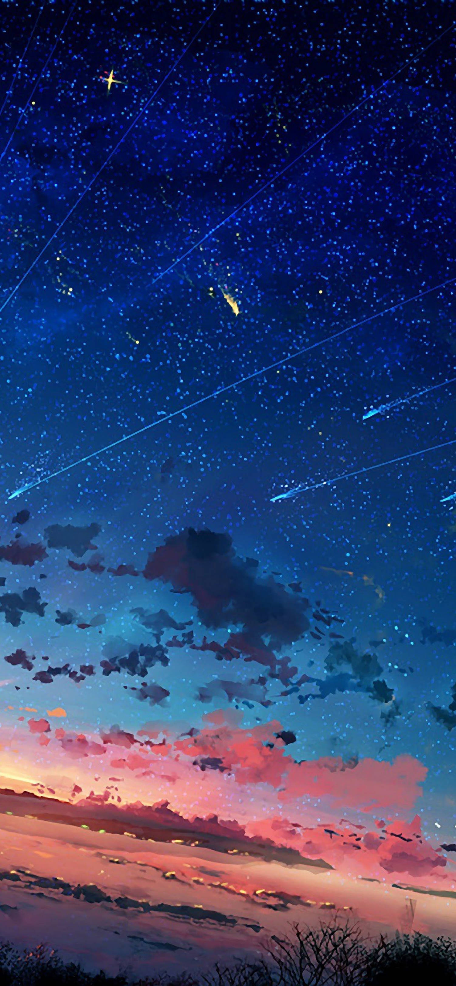 4K Anime iPhone Sao Rơi Và Sao Chổi Hình nền