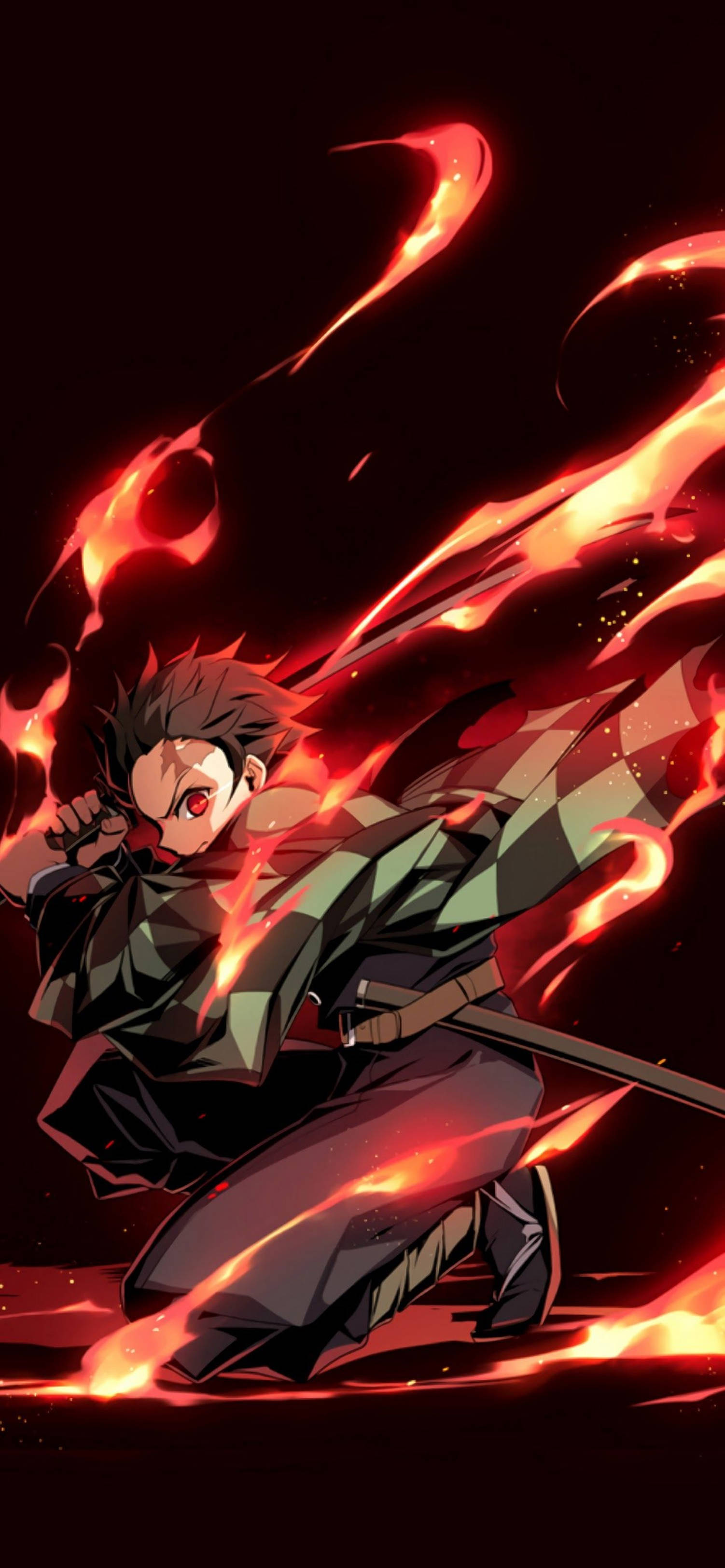 4K Anime iPhone Demon Slayer Vũ Điệu Thần Lửa Hình nền