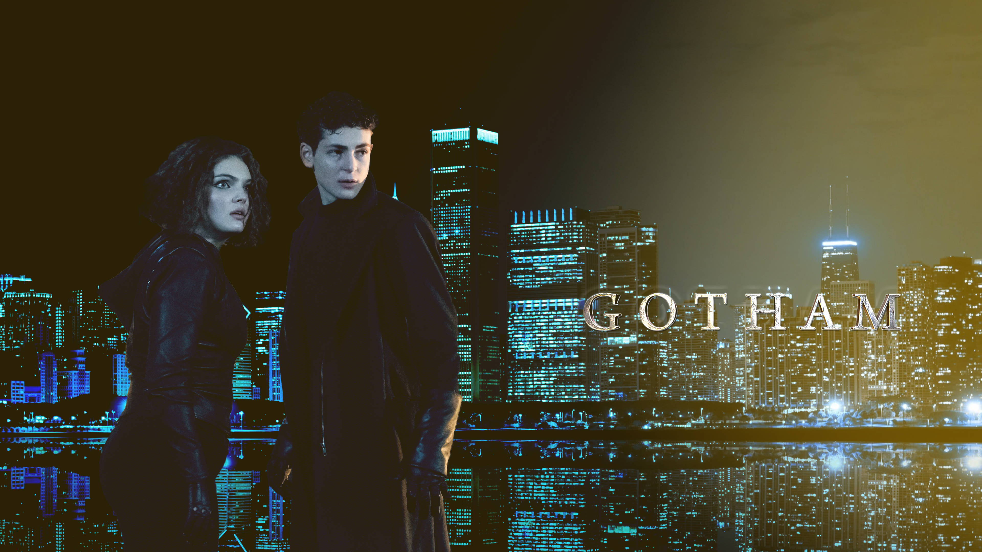 4K Gotham Bruce Wayne và Selina Kyle Hình nền