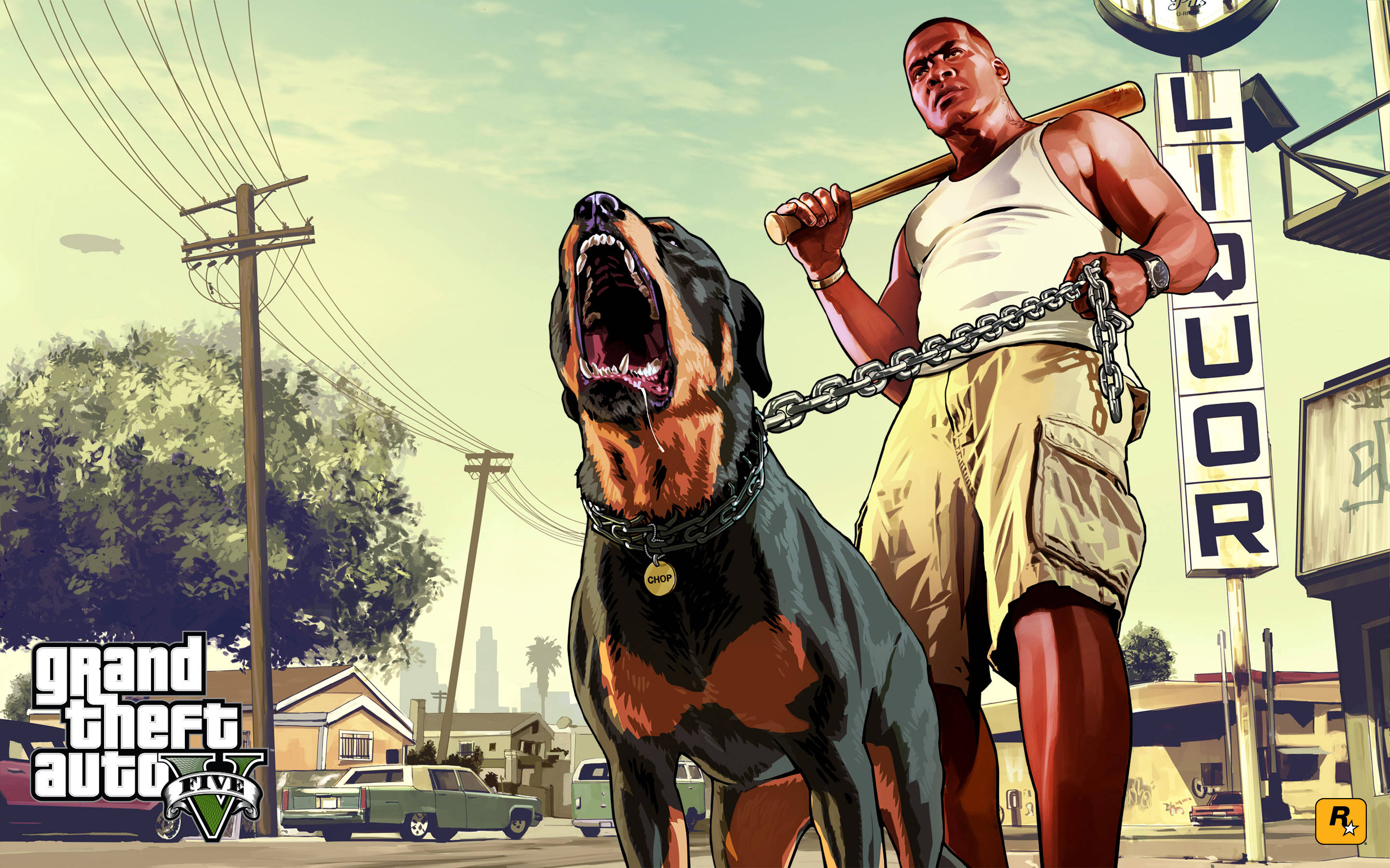 4K GTA 5 Franklin ôm Chop Hình nền