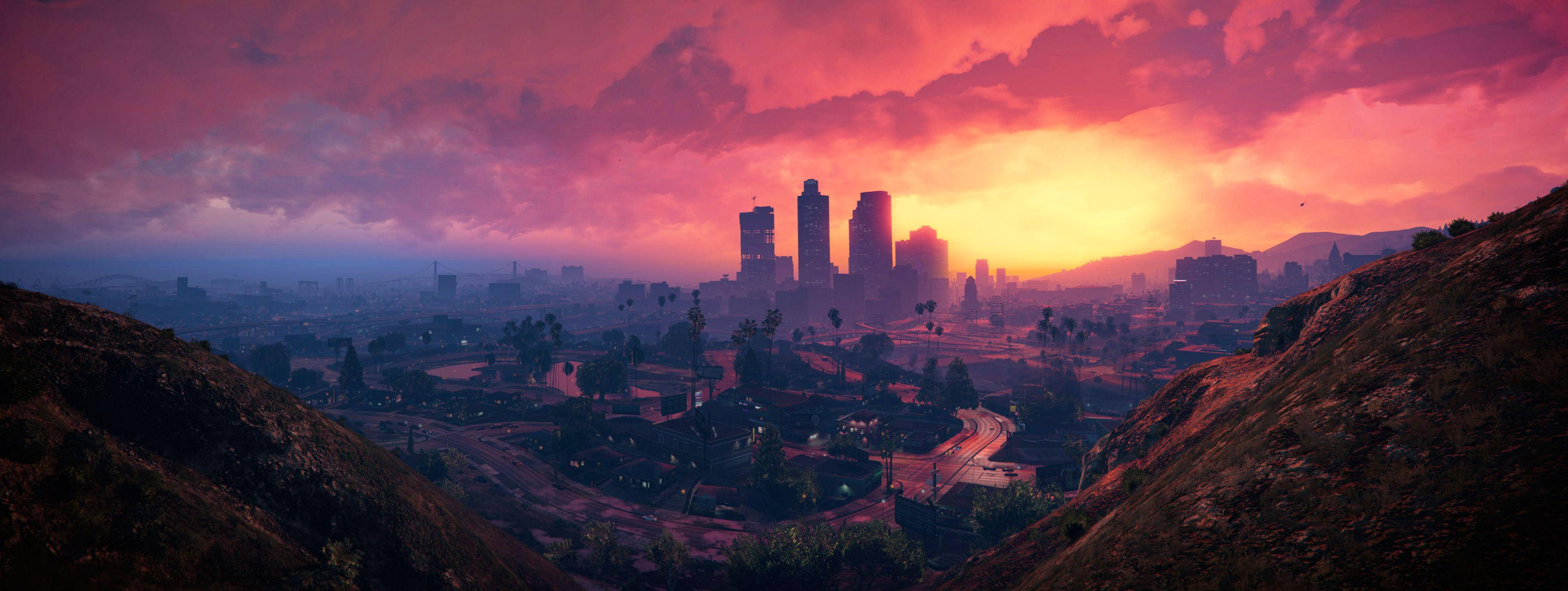 4K GTA 5 Los Santos Thành Phố Skyline Hình nền