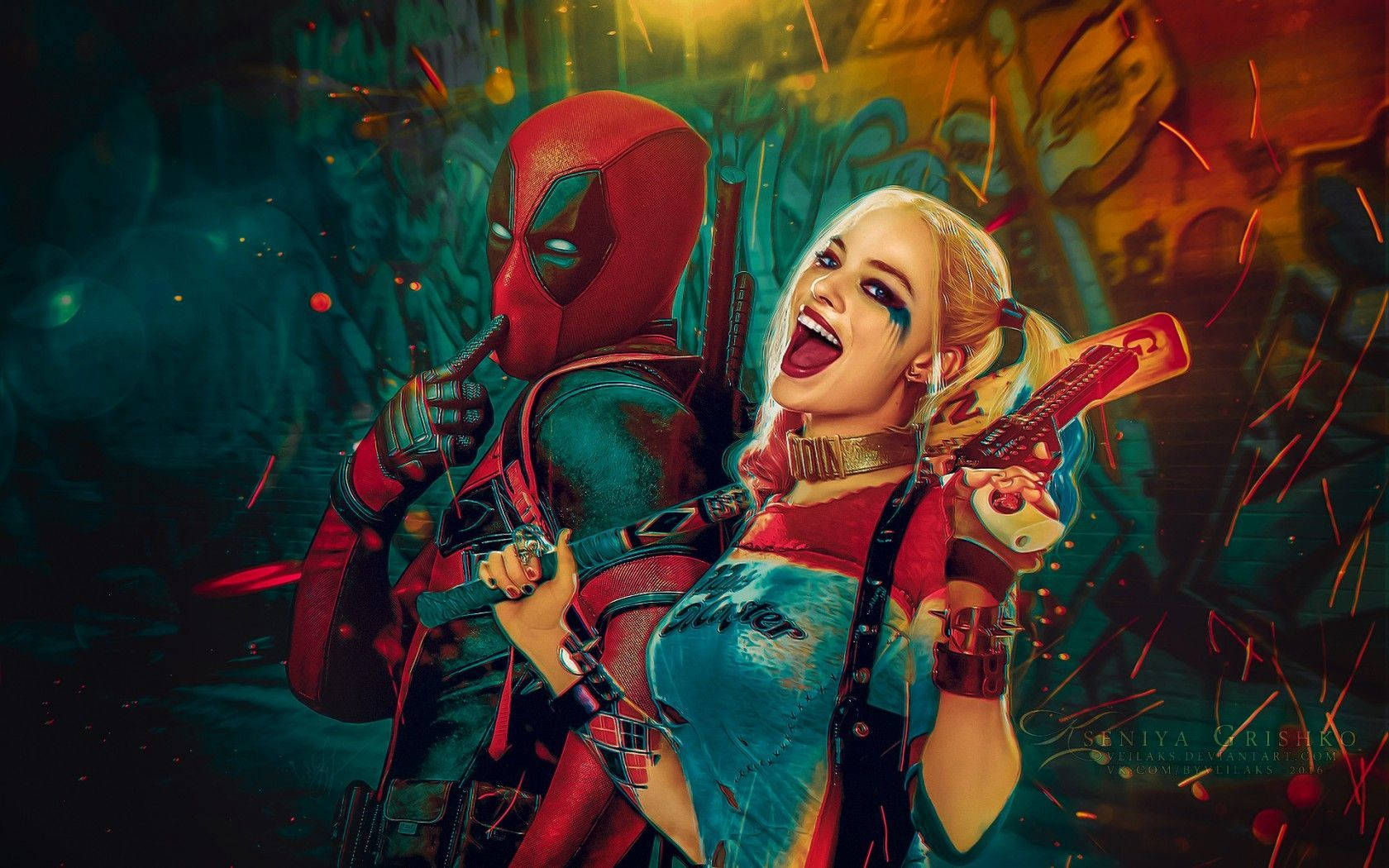 4K Harley Quinn Với Deadpool