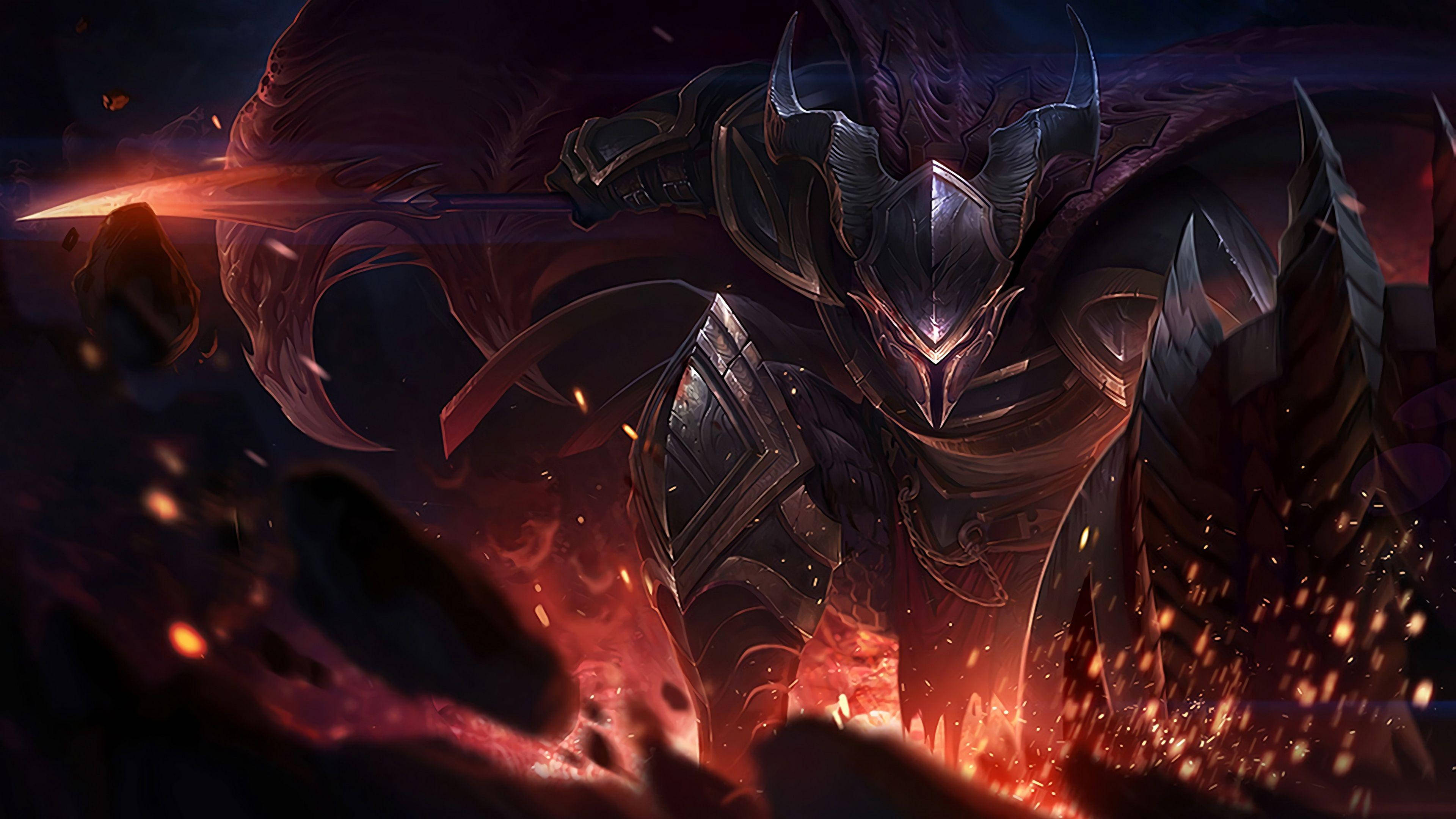 4K LOL Pantheon Rực Lửa Hình nền