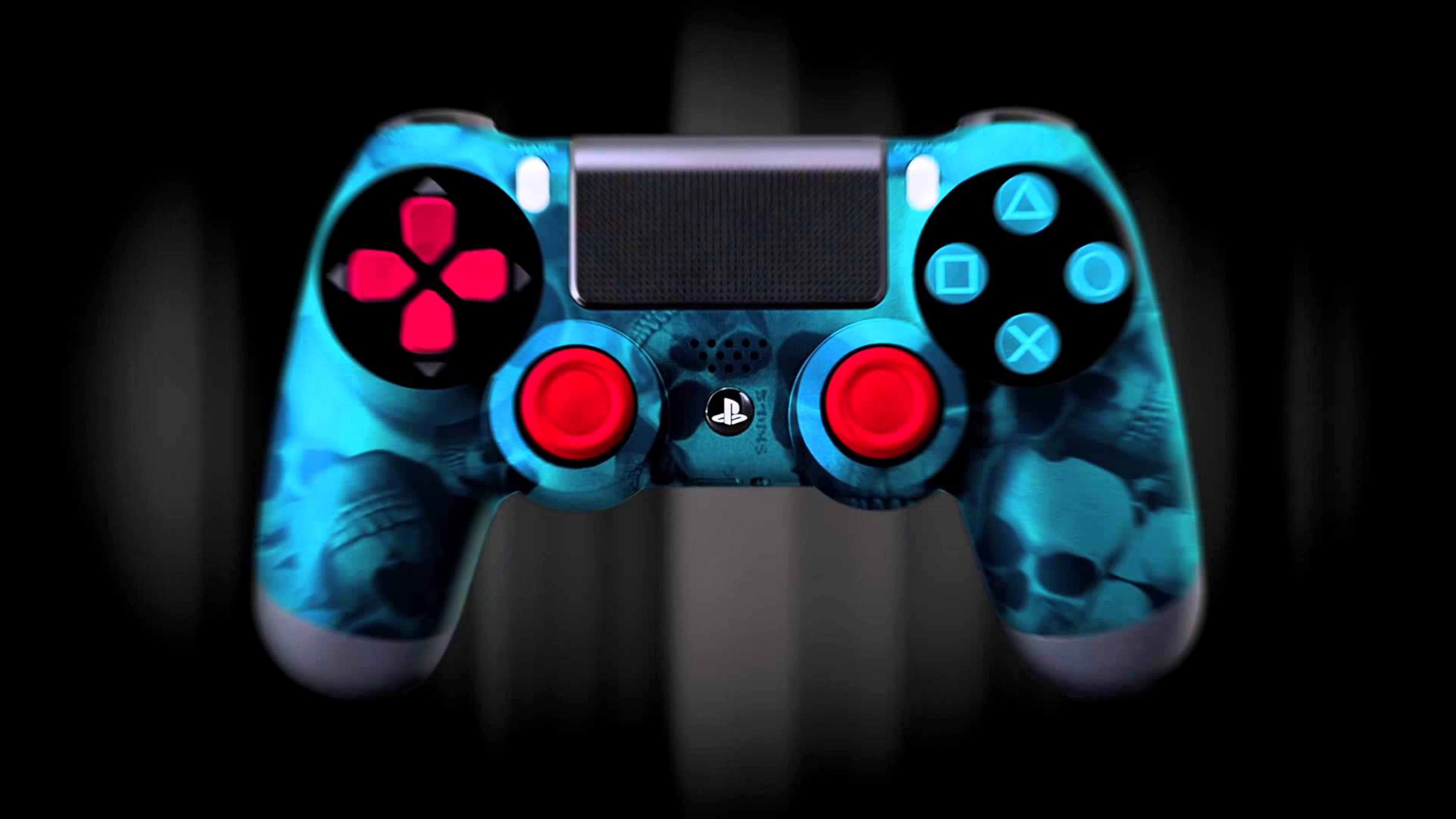 4K PS4 với Hình Đầu Lâu Neon Hình nền