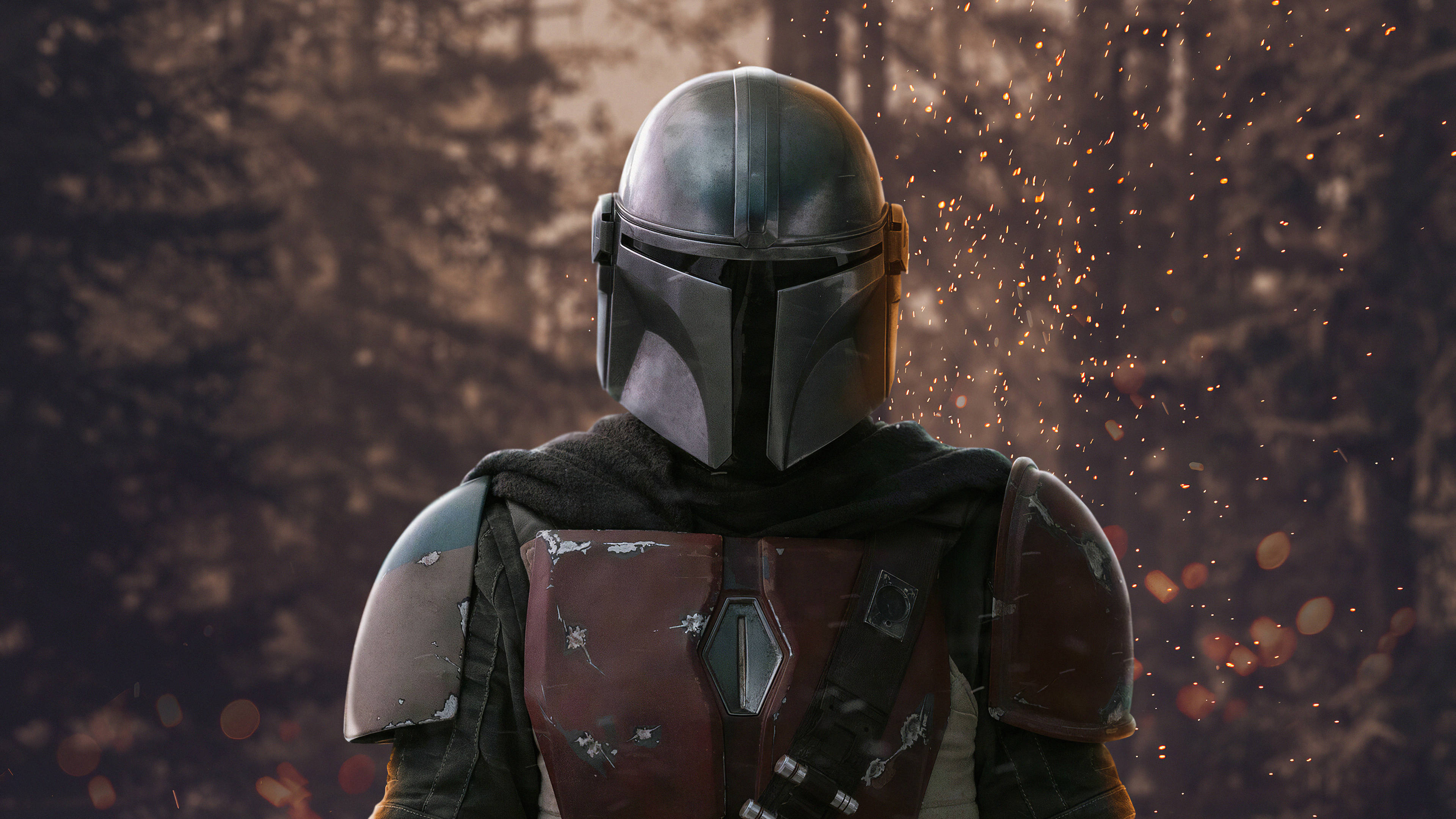 4K The Mandalorian Boba Fett Trong Rừng Tối Hình nền