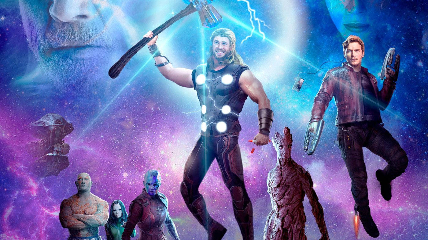 4K Vệ Binh Dải Ngân Hà Cùng Thor Hình nền