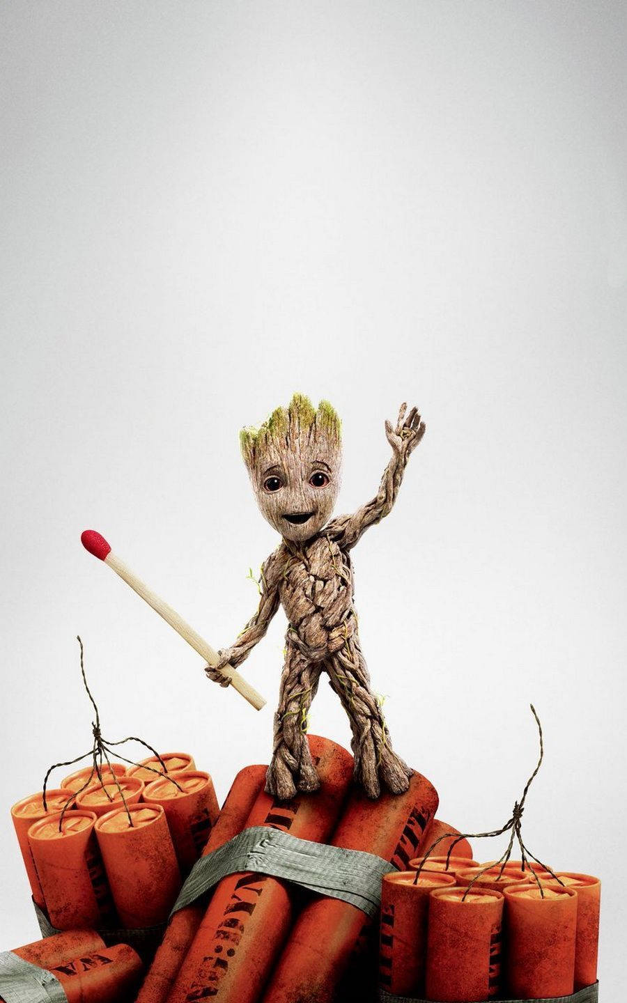4K Vệ Binh Dải Ngân Hà Với Baby Groot Trên Thuốc Nổ Hình nền
