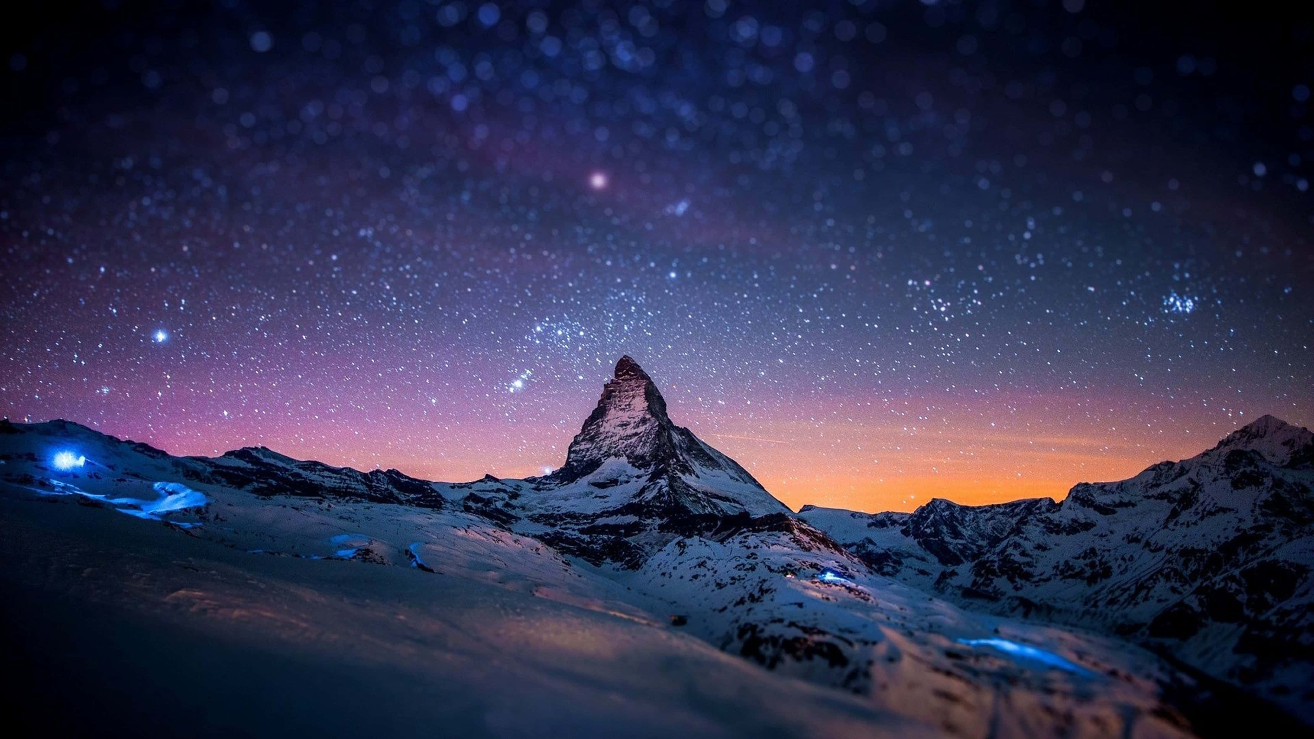 4K Vũ Trụ Núi Matterhorn Về Đêm Hình nền