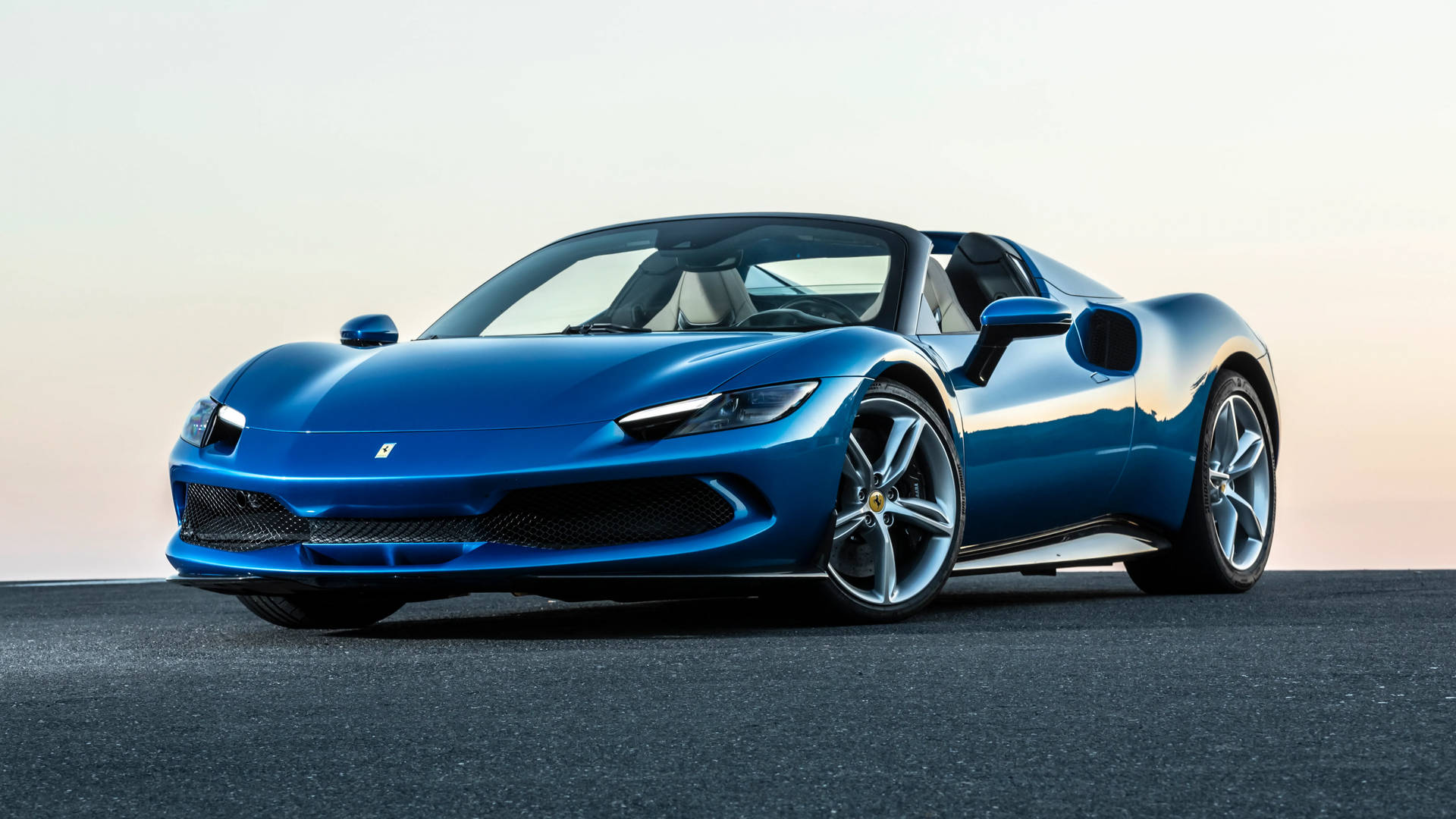 5120X1440 Xe Ferrari Màu Xanh