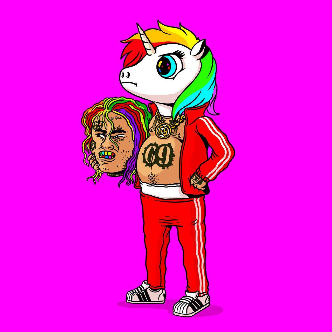 6ix9ine Với Kỳ Lân Cầu Vồng Hình nền
