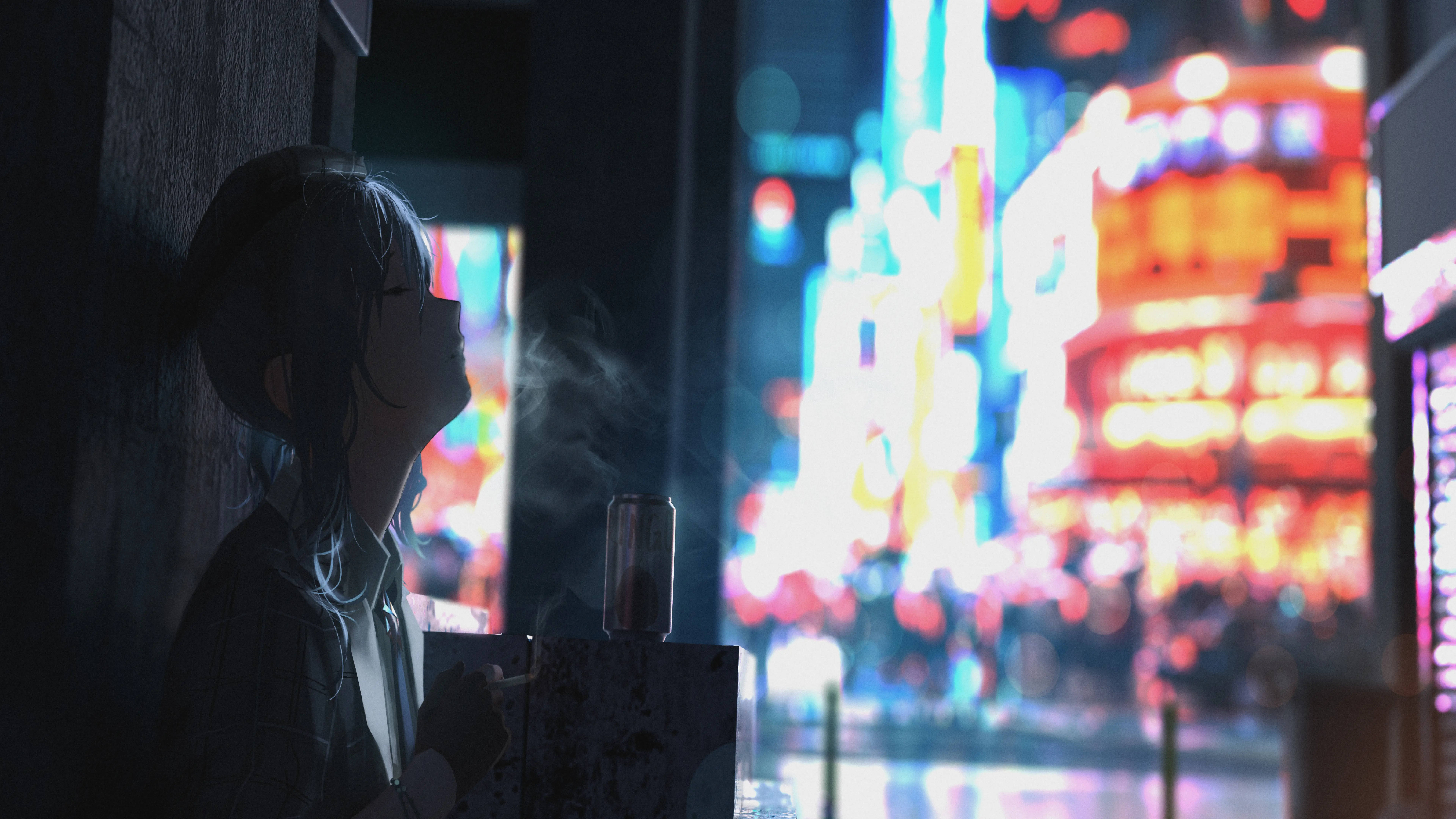 8K Anime Suisei Hút Thuốc Hình nền