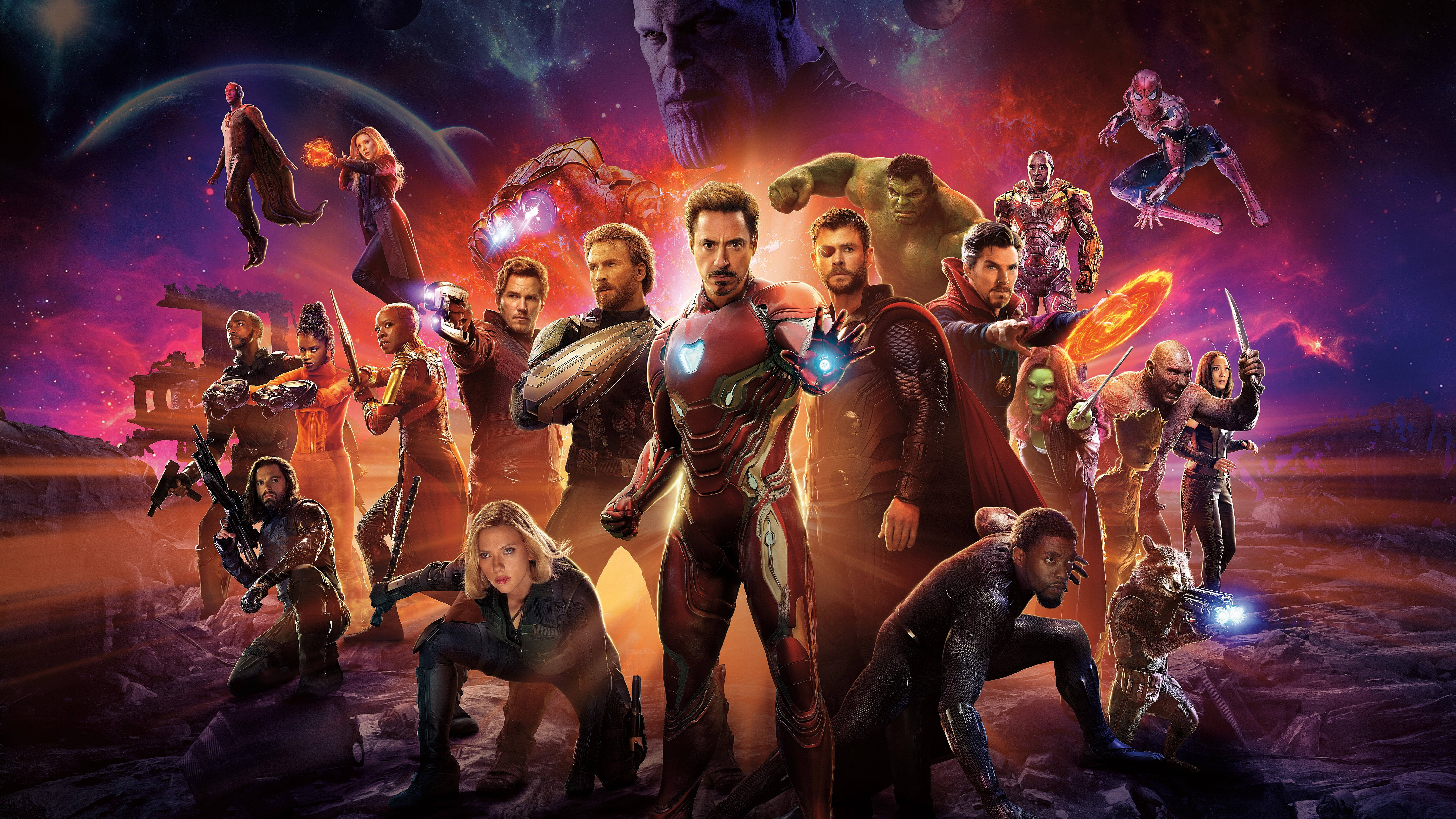 8K Siêu Nét Avengers Cuộc Chiến Vô Cực Hình nền