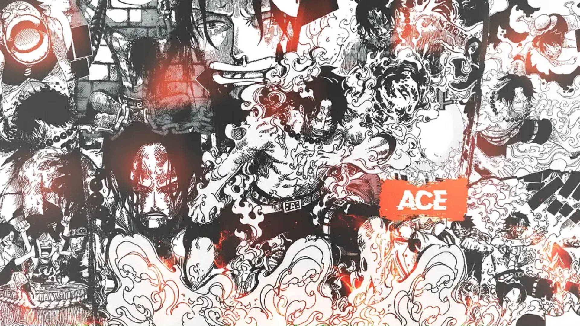 Ace và Luffy trong khung truyện tranh Hình nền