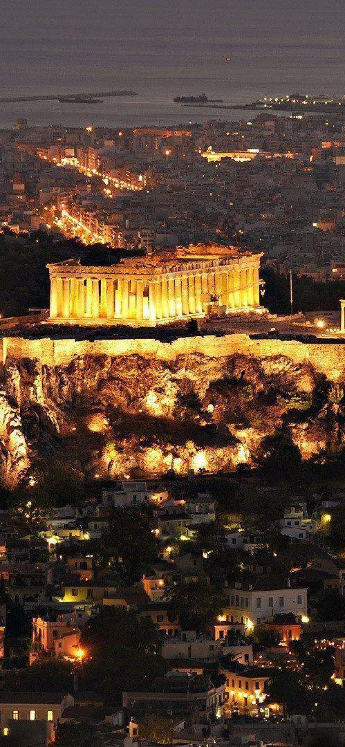 Acropolis Athens Nhìn Ra Vịnh Saronic Hình nền