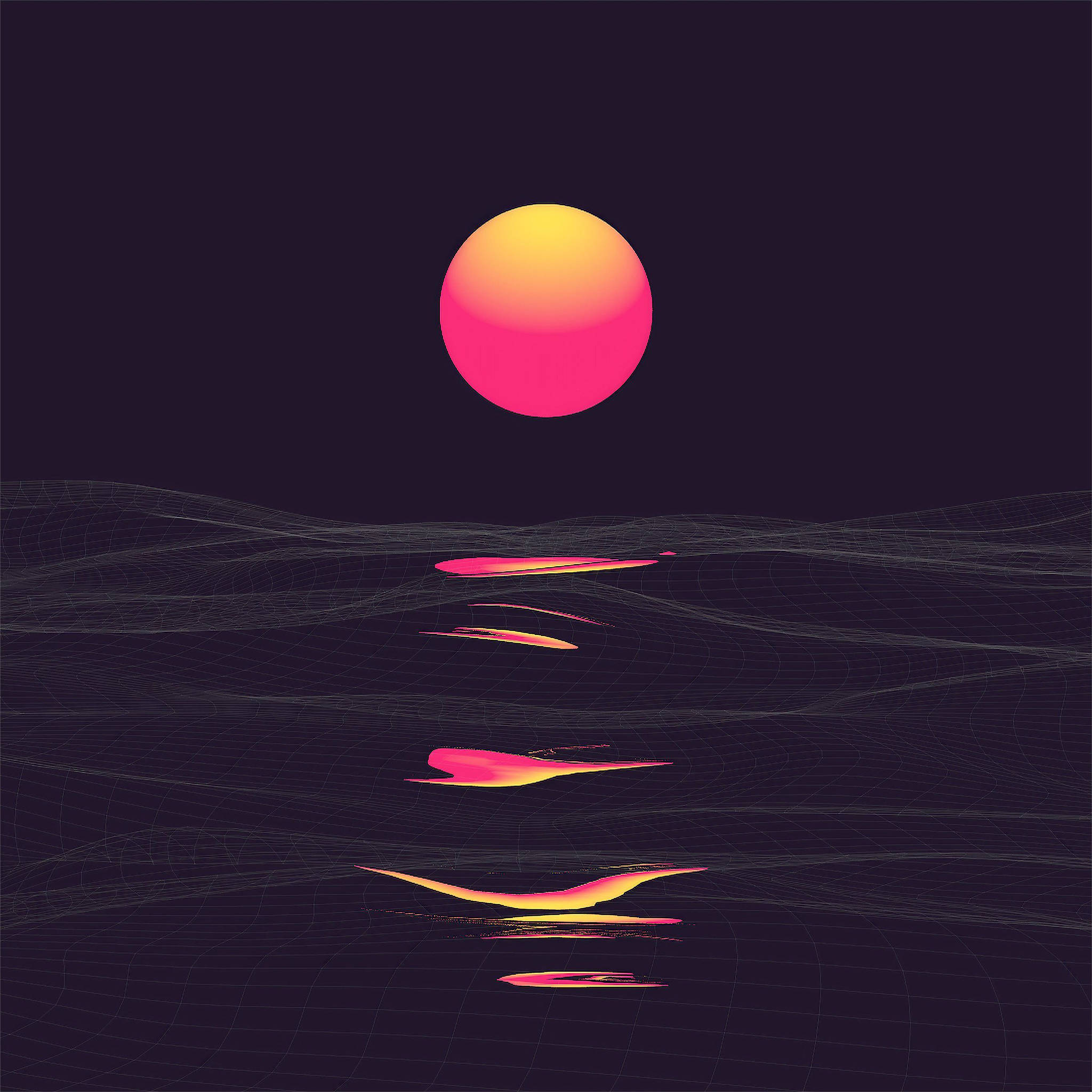 Aesthetic iPad Vaporwave Hoàng Hôn Hình nền