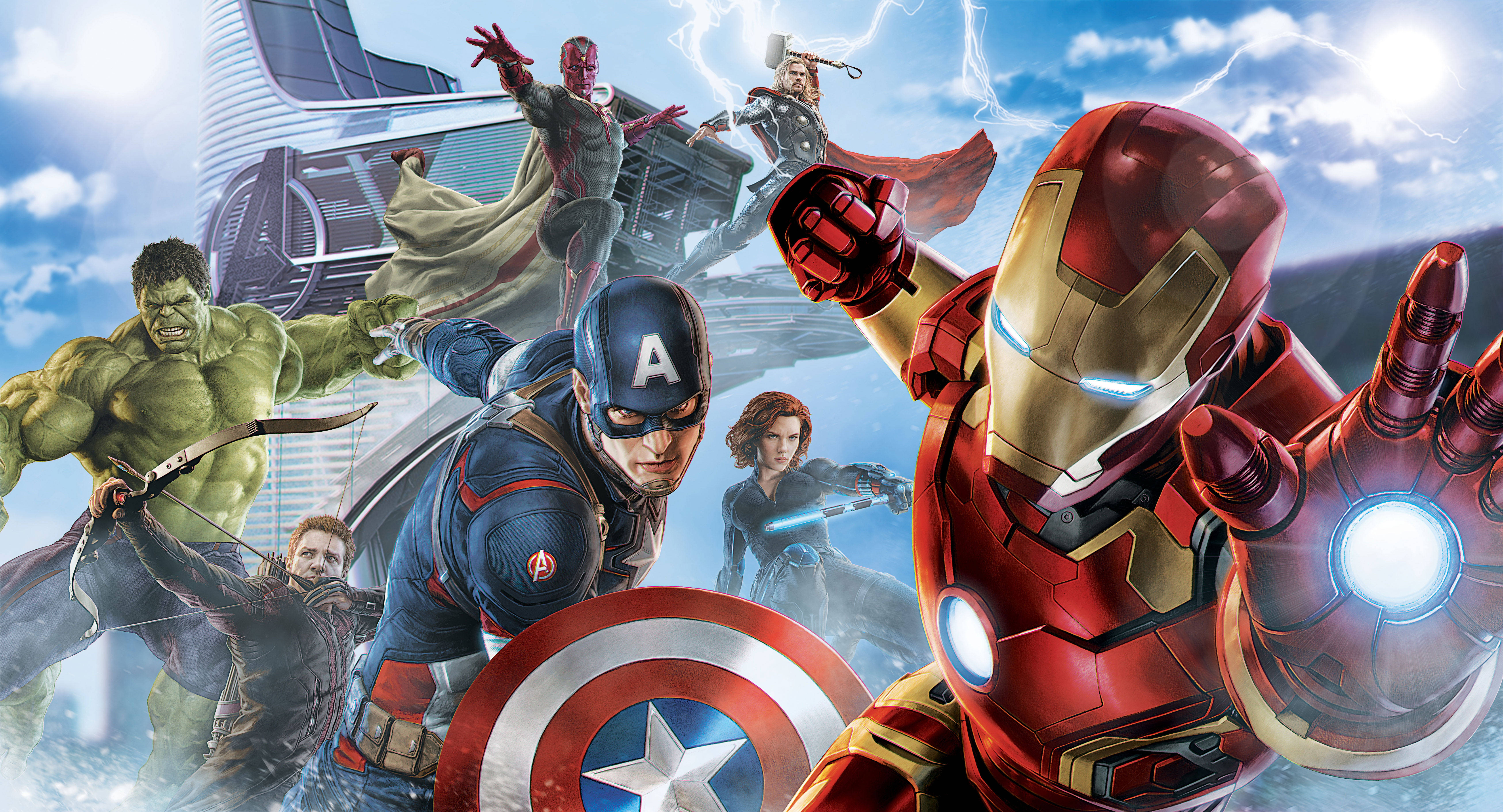 Age of Ultron - Biệt đội Avengers Hùng Mạnh trong 3D Hình nền