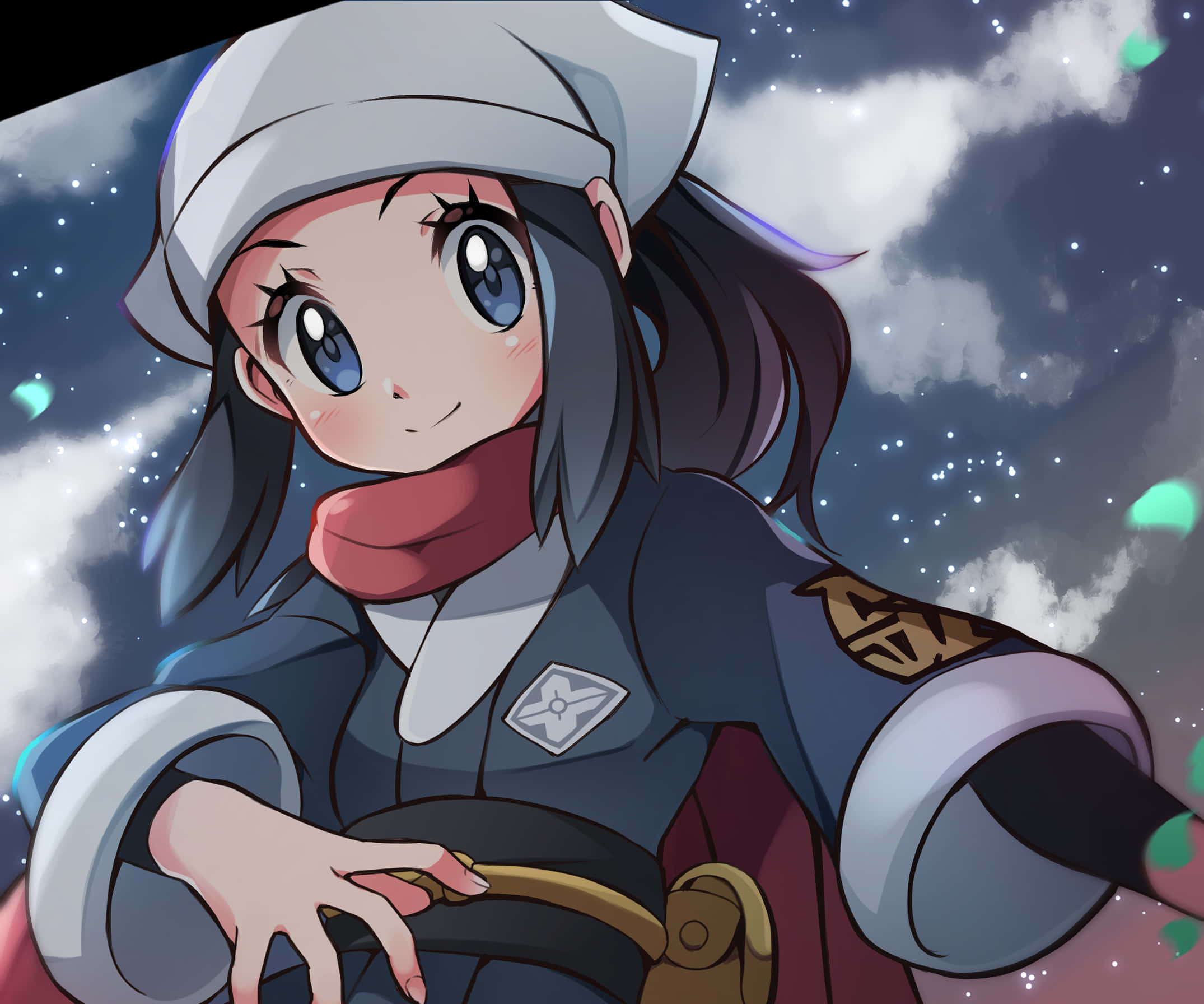 Akari Pokemon PFP trong bầu trời đầy sao Hình nền