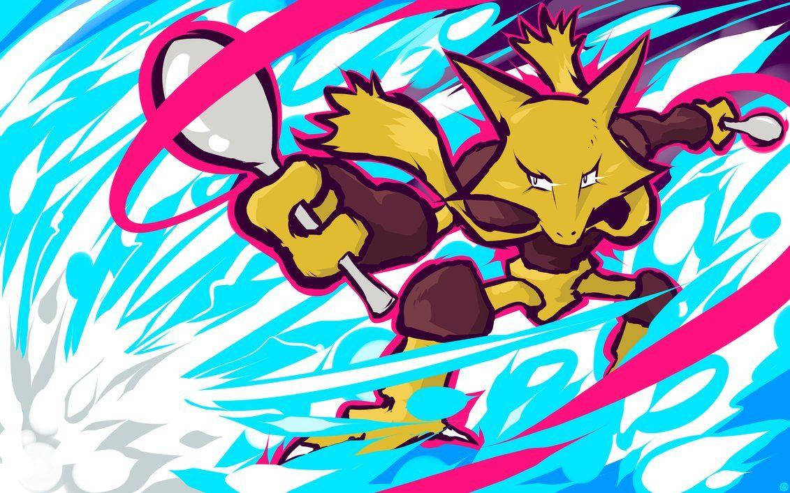 Alakazam Tấn Công Xanh Hình nền