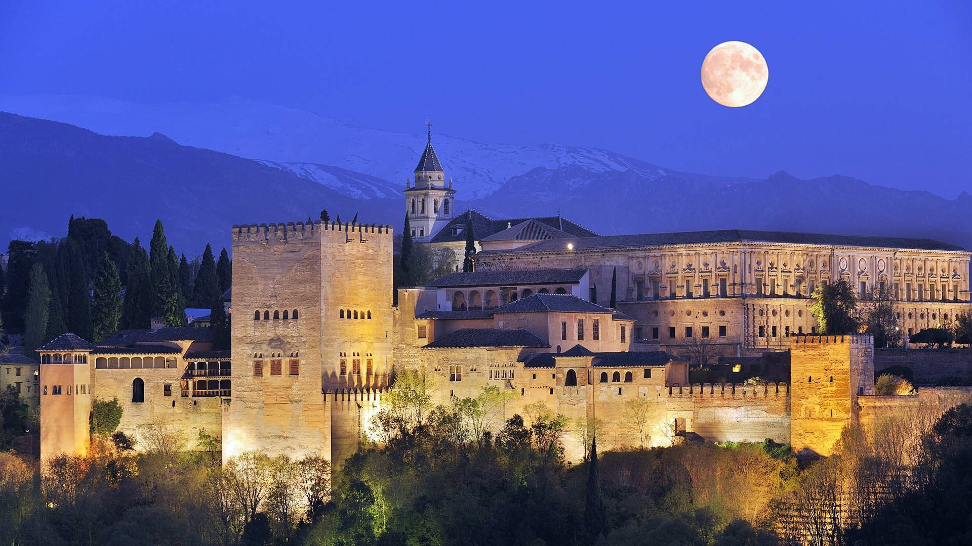 Alhambra Đêm Trăng Hình nền