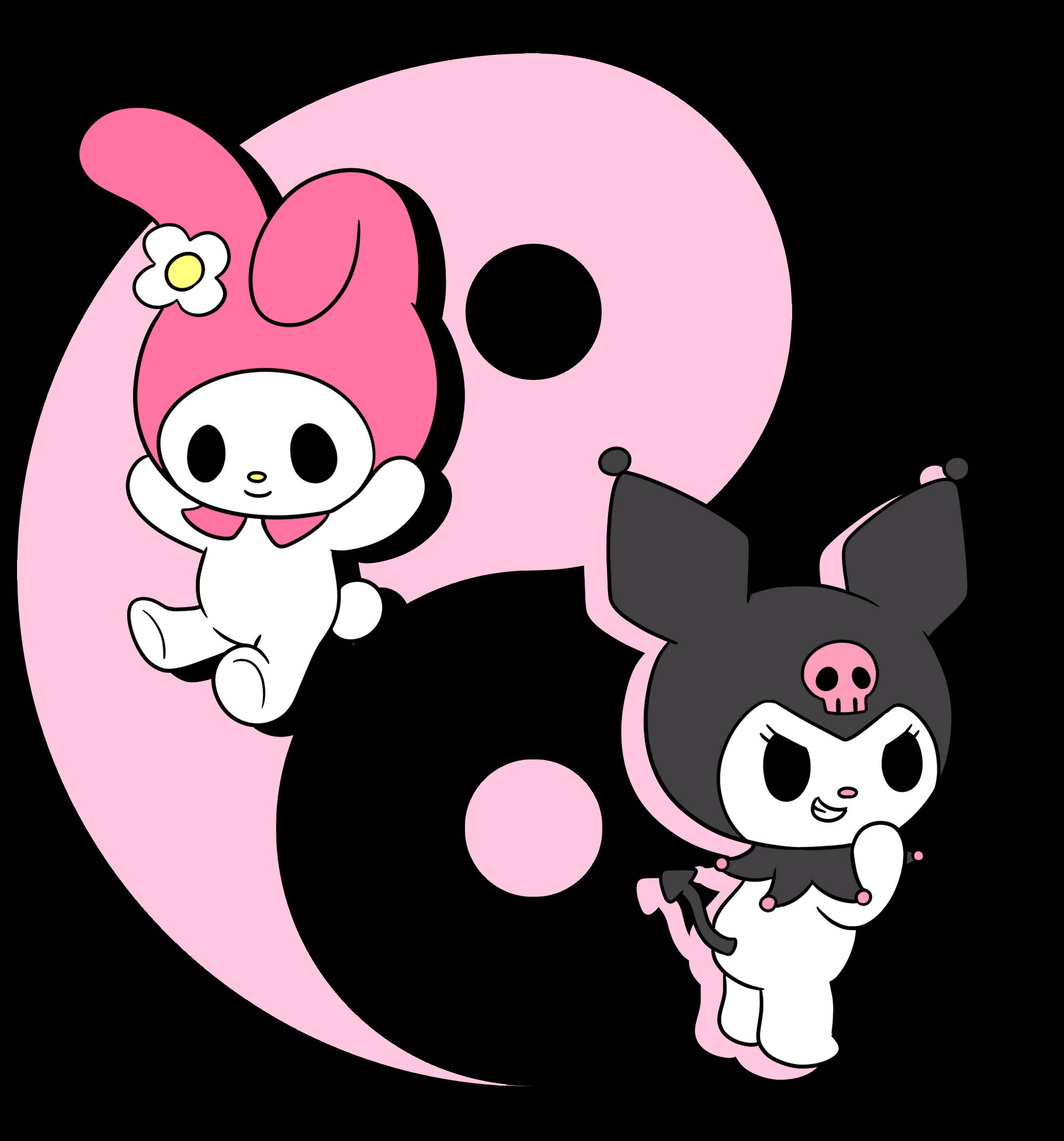 Âm Dương Kuromi Và Melody Hình nền