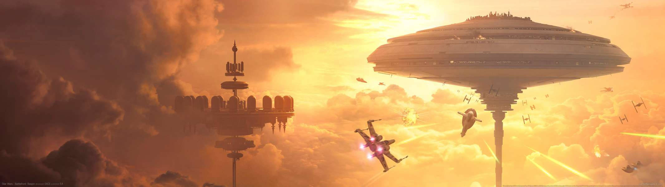 Đắm mình trong Star Wars Battlefront Bespin với màn hình kép Hình nền