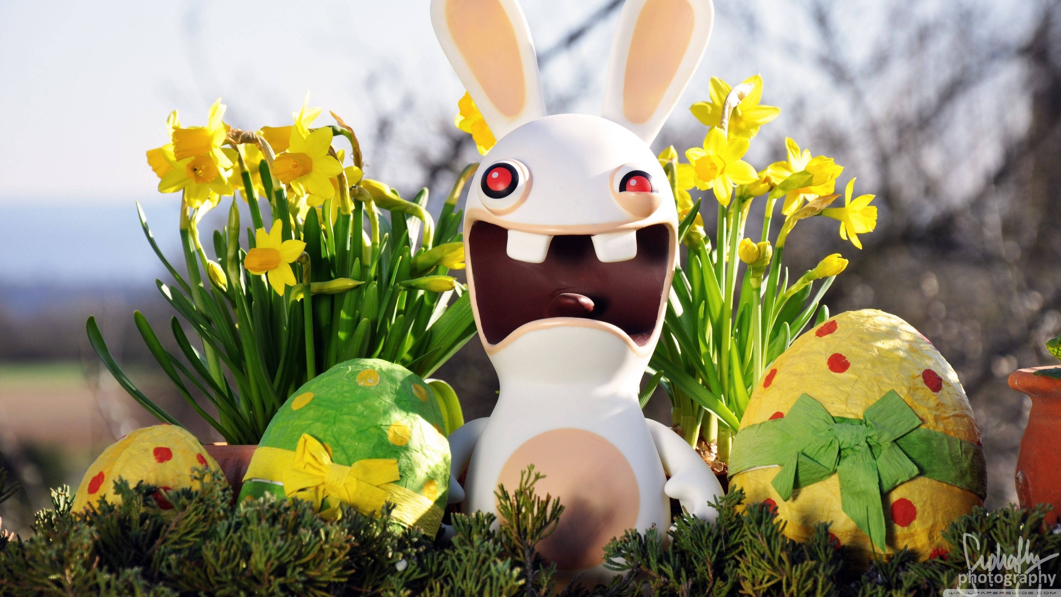 Ăn Mừng Lễ Phục Sinh Với Những Quả Trứng Rabbid Rayman Sặc Sỡ Hình nền