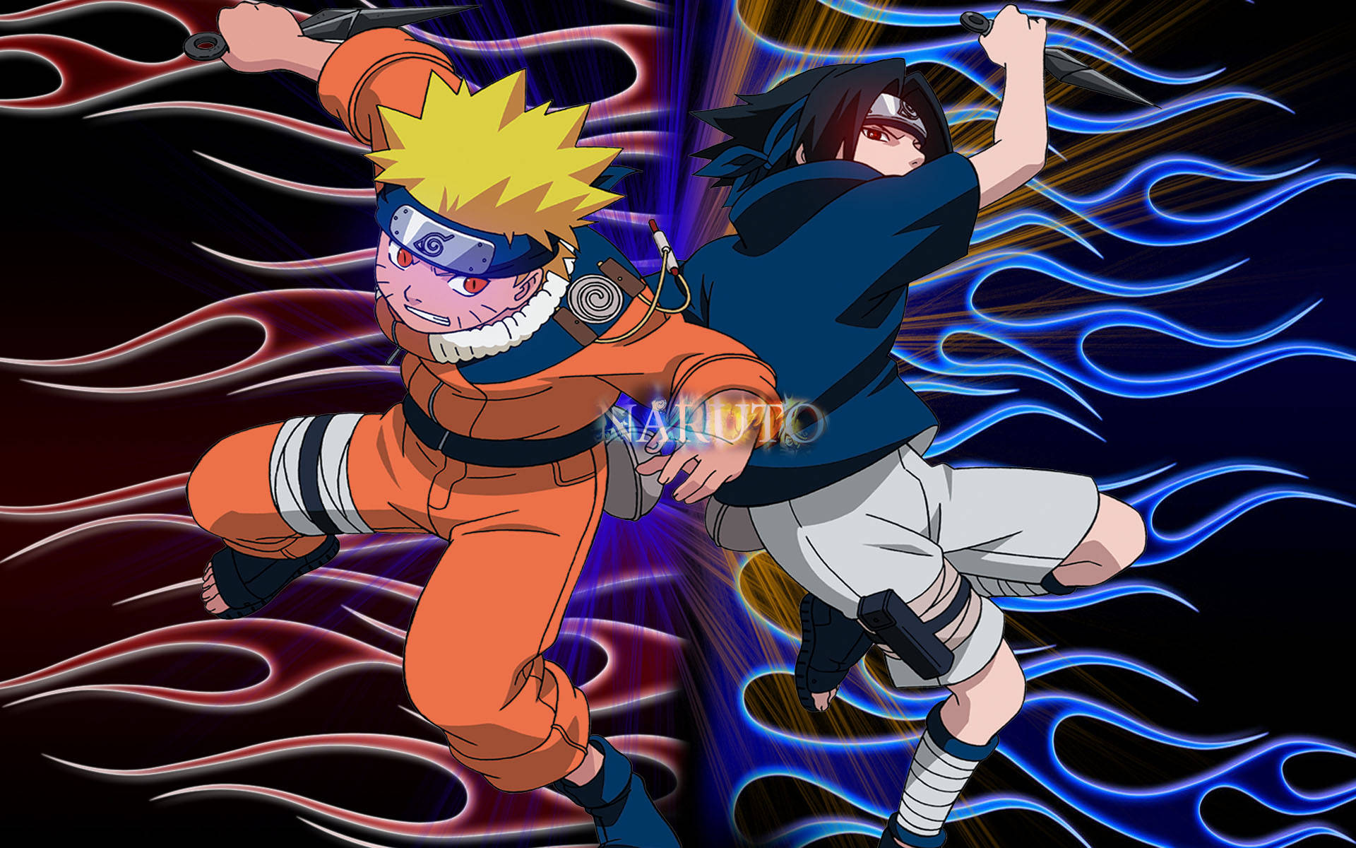 Ấn phẩm Naruto và Sasuke thời nhỏ Hình nền