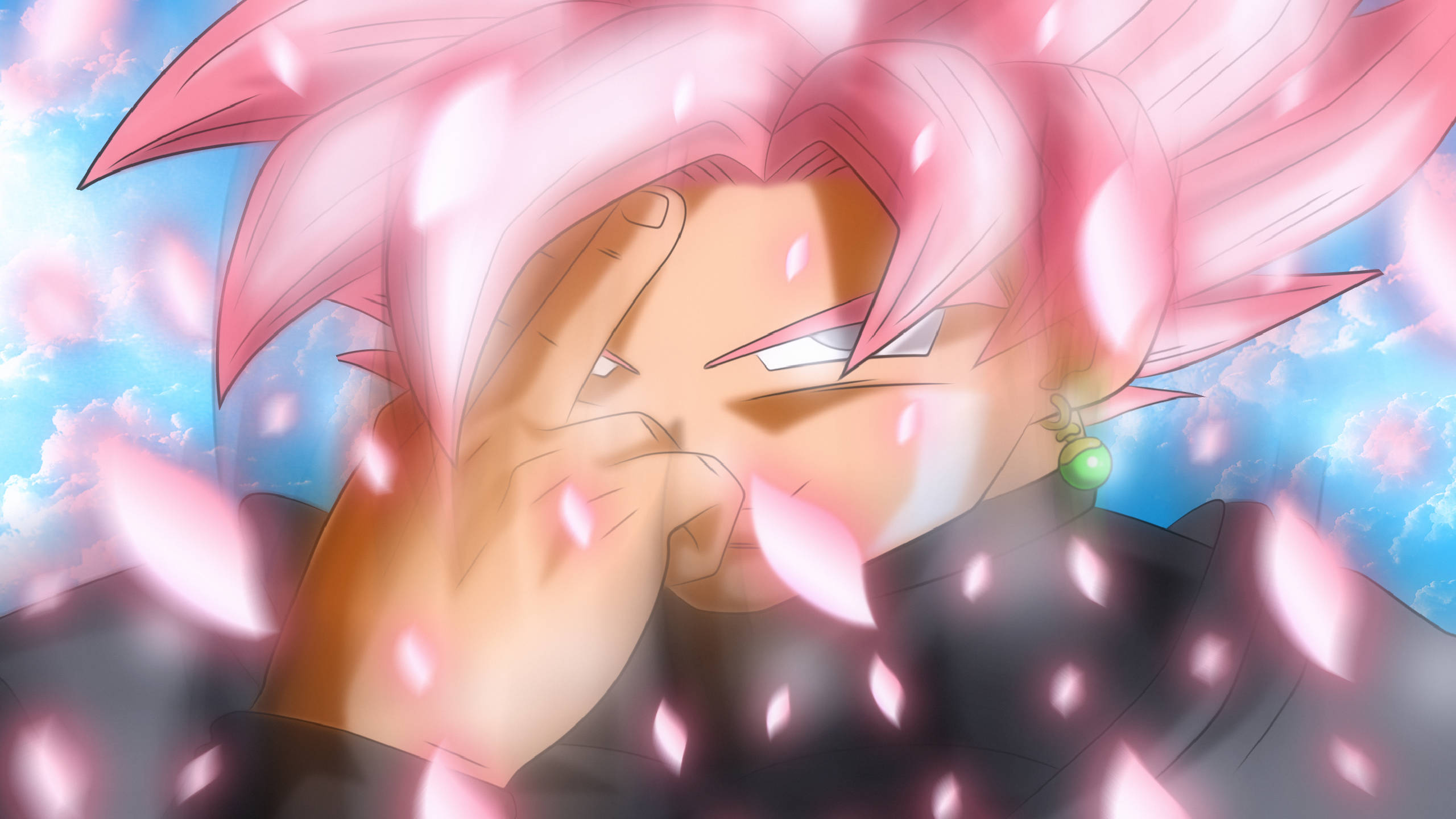 Ảnh đại diện Goku Black với mái tóc hồng phát sáng Hình nền