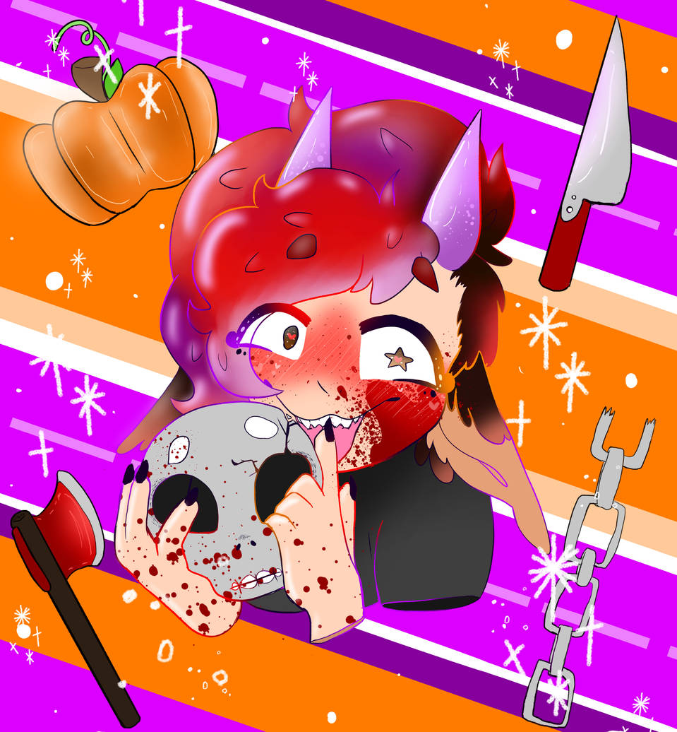 Ảnh đại diện Halloween trẻ em dễ thương cầm đầu lâu Hình nền