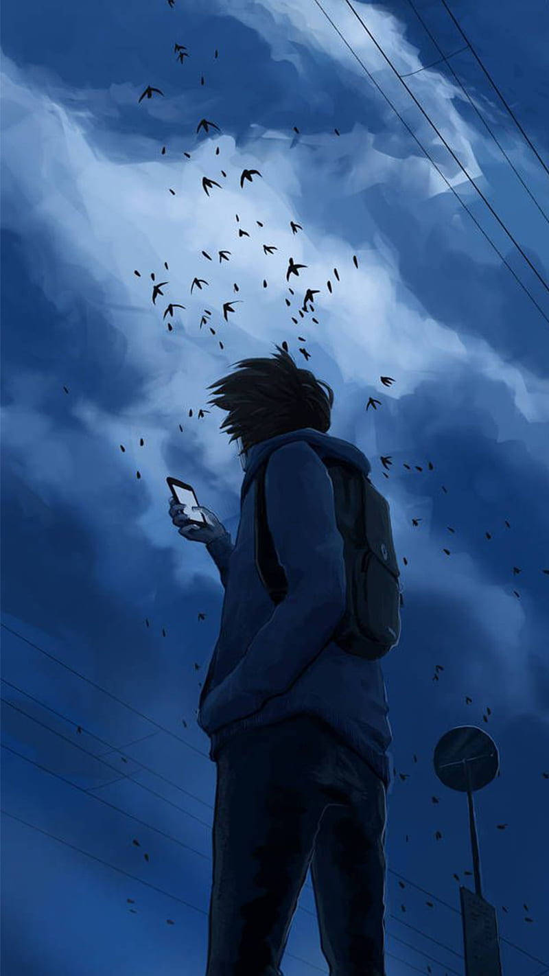 Ảnh Anime Ngầu Chàng Trai Cô Đơn Hình nền