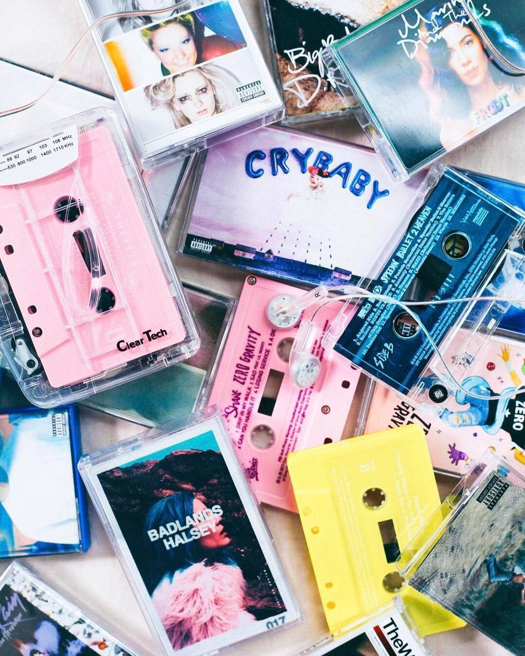 Ảnh Băng Cassette Cổ Điển Màu Pastel Hình nền