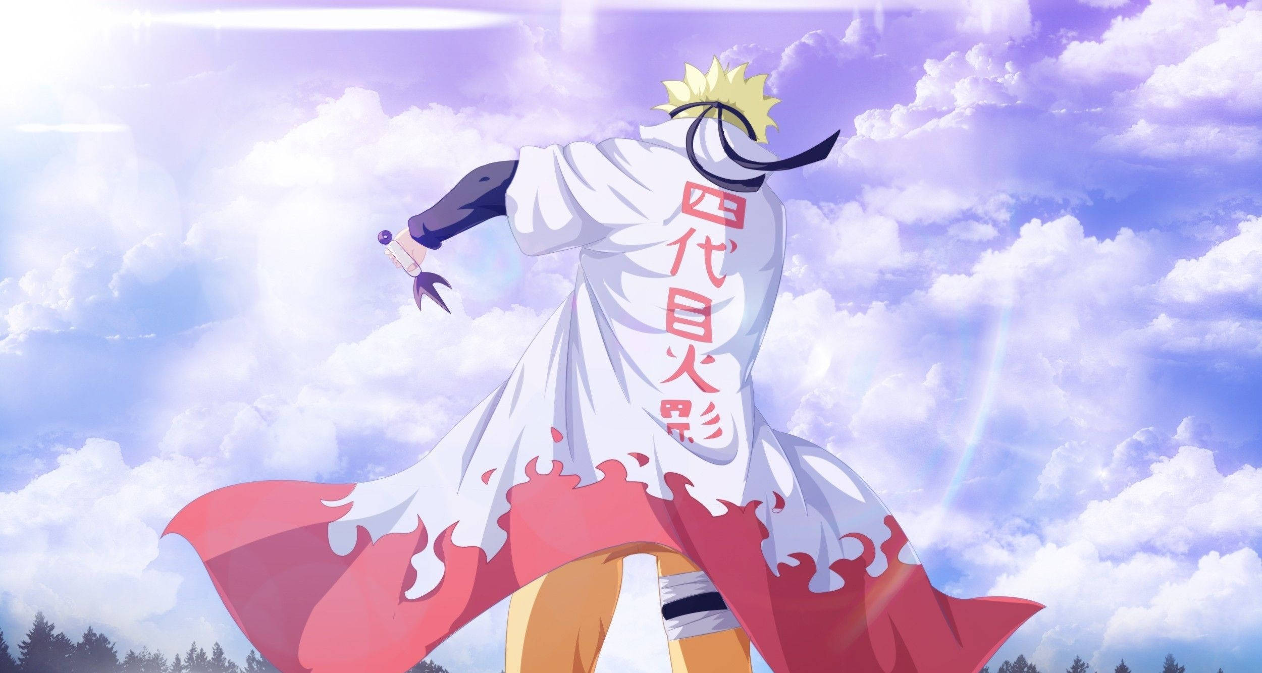 Ảnh chân dung Naruto Hokage góc nhìn từ phía sau đầy thẩm mỹ Hình nền