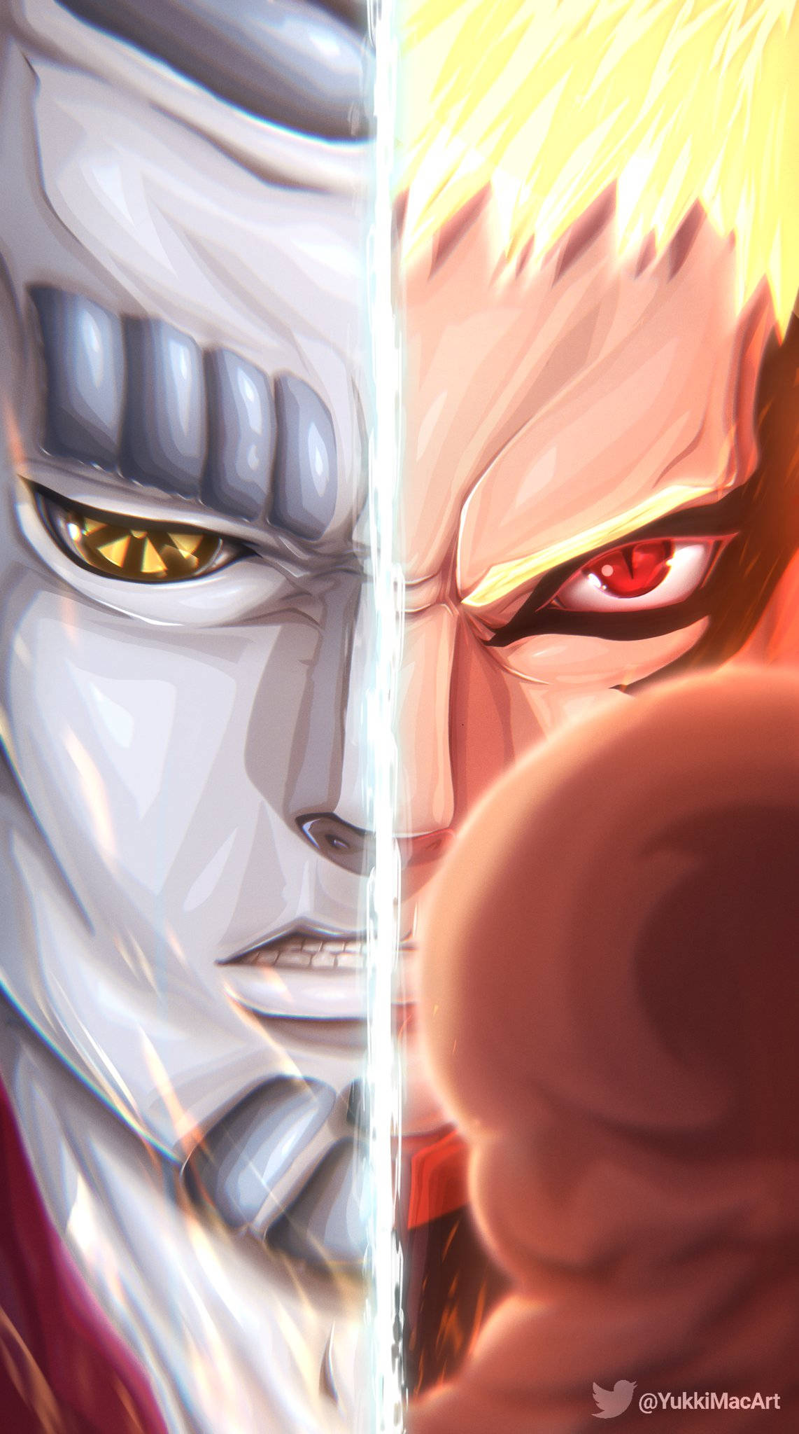 Ảnh chia đôi Naruto Baryon Mode Hình nền