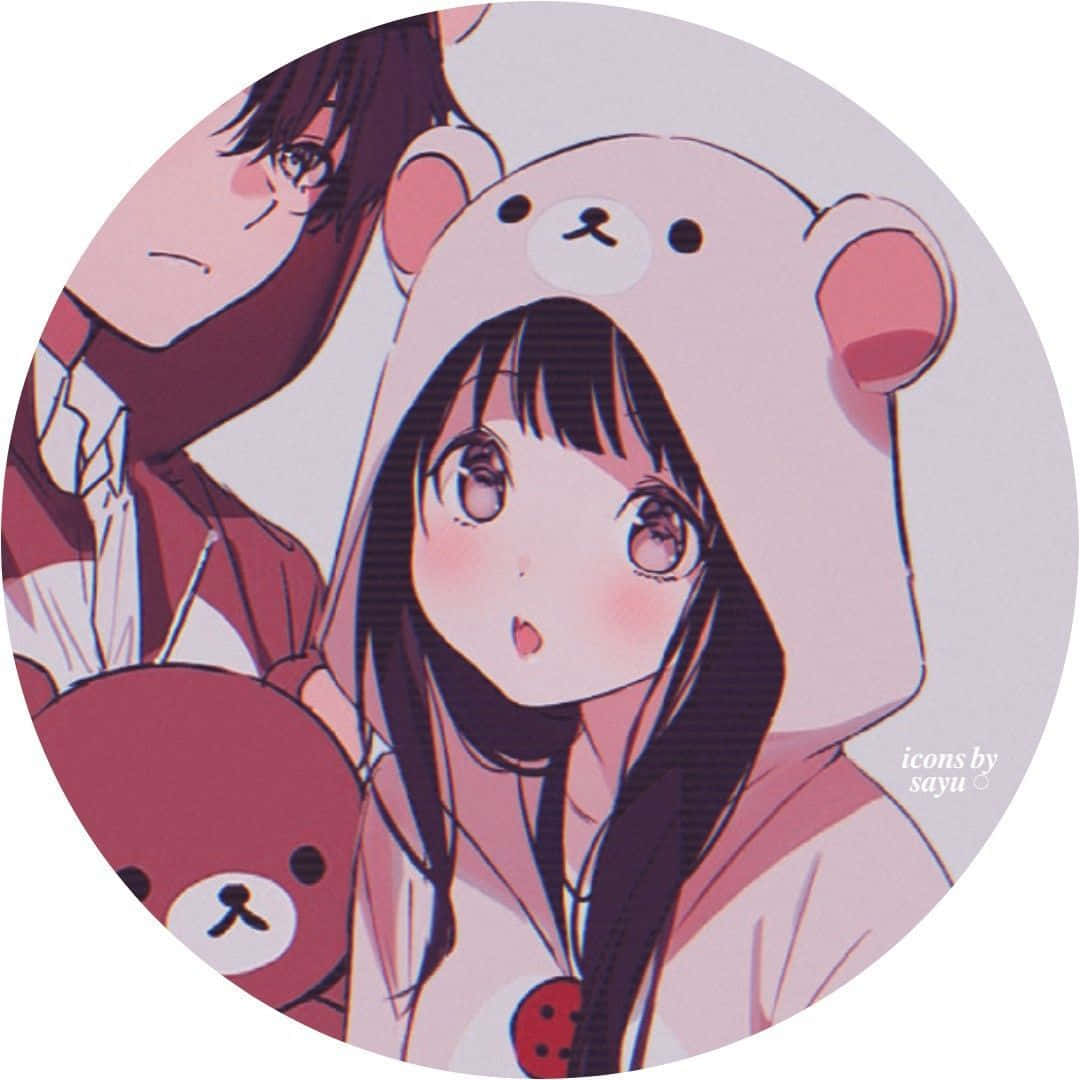 Ảnh đại diện anime cặp đôi mặc đồ gấu Hình nền