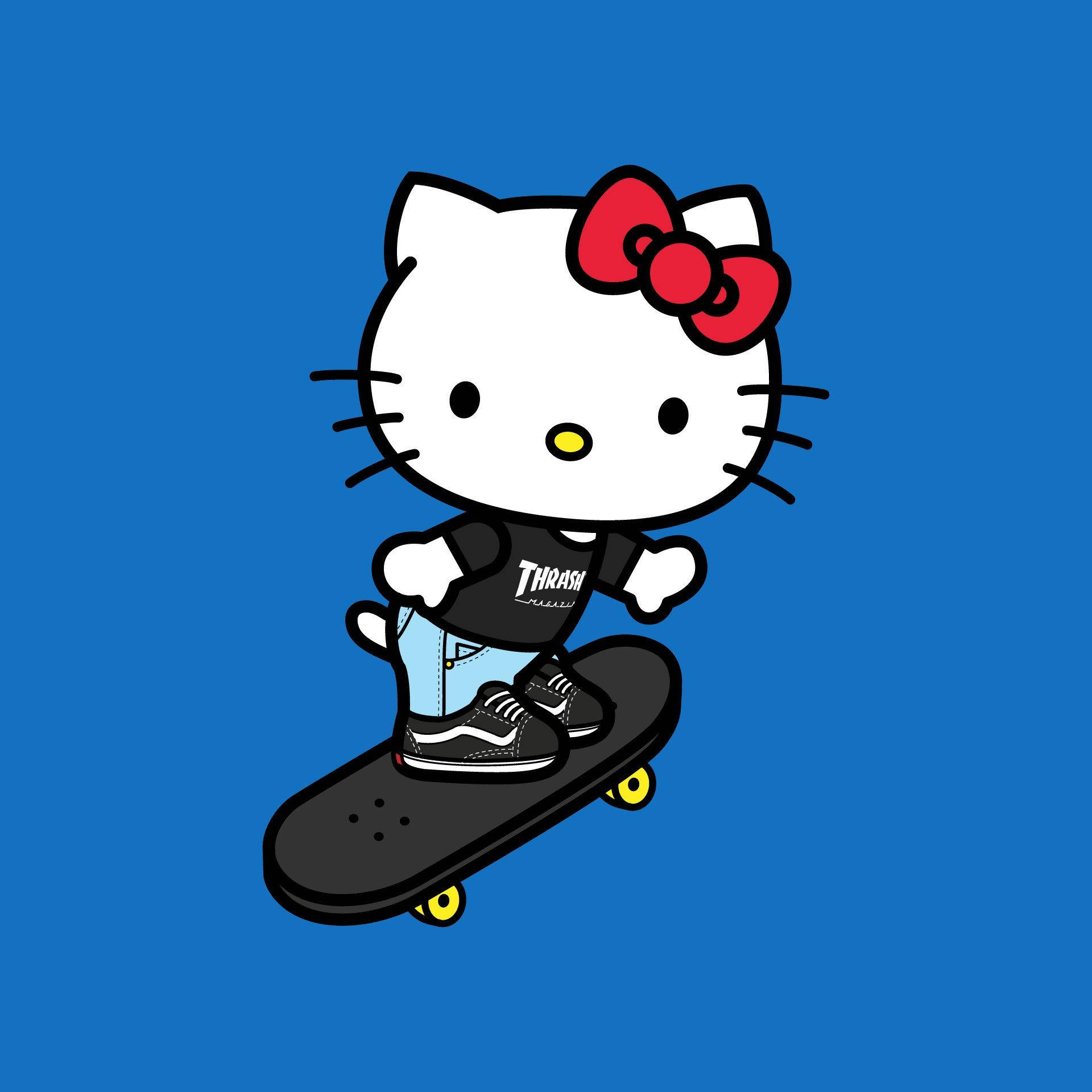 Ảnh đại diện Hello Kitty trượt ván hoạt hình Hình nền