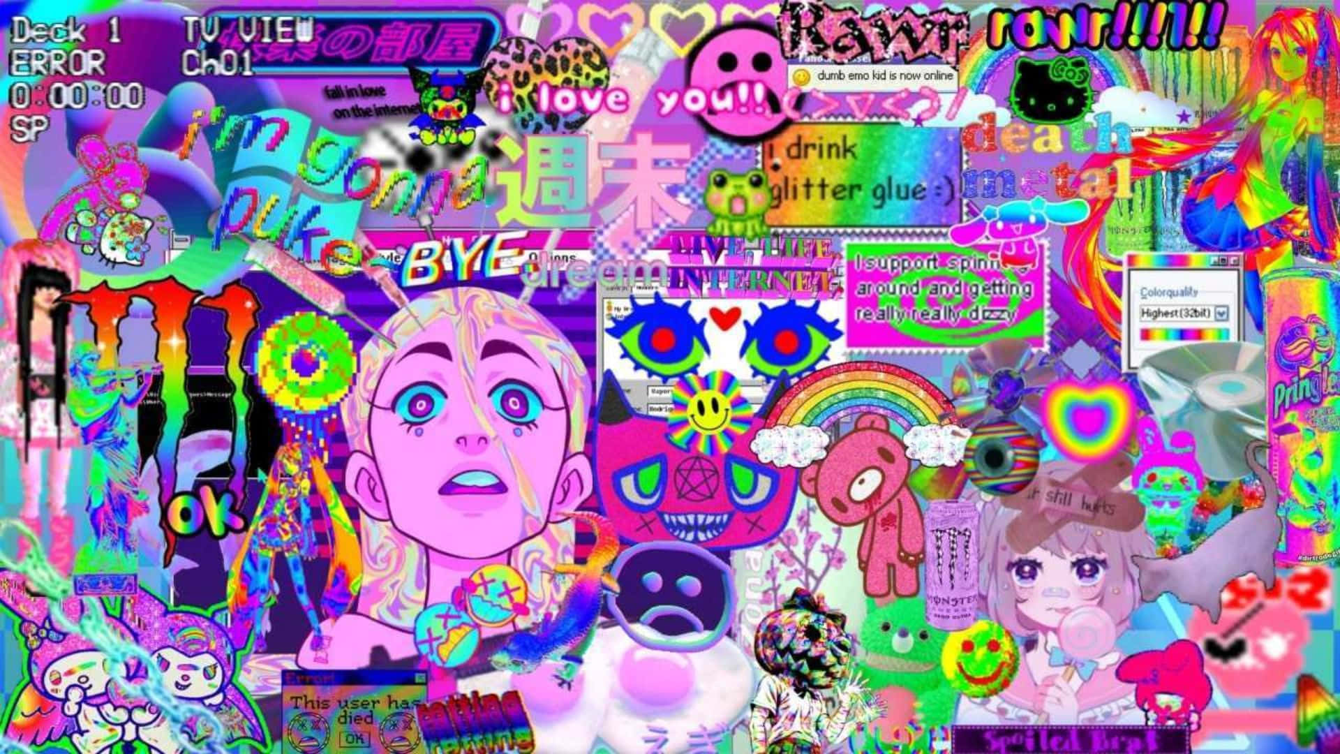 Ảnh đại diện Weirdcore với khẩu hiệu và logo Hình nền