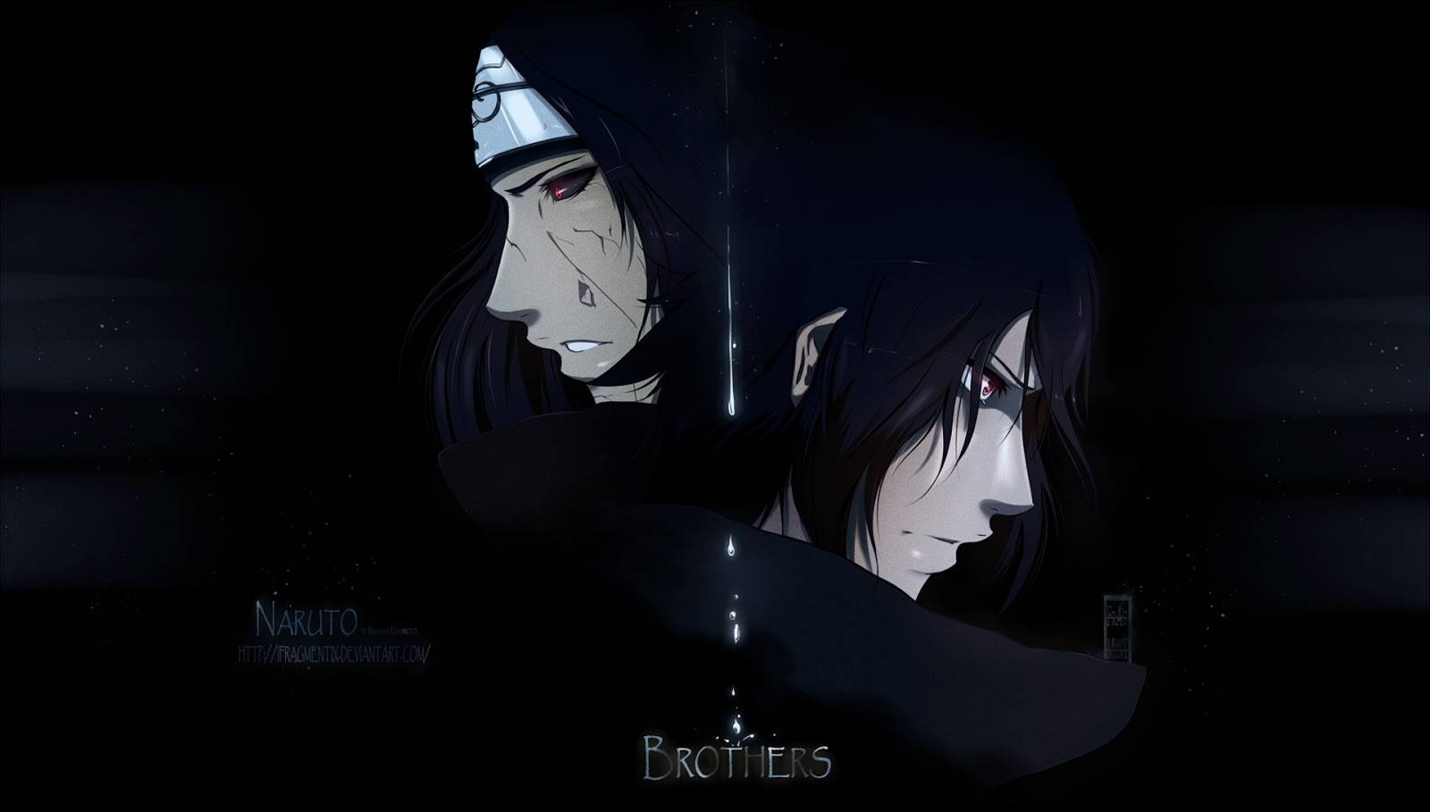 Hình nền đen của Sasuke và Itachi Uchiha.