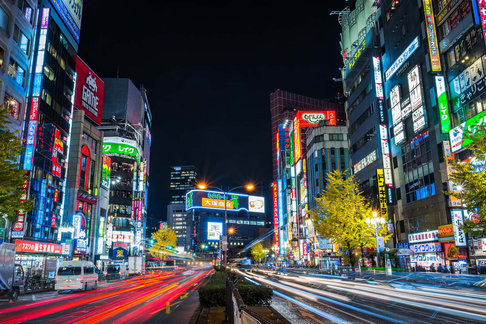 Ánh đèn thành phố Tokyo sống động Hình nền