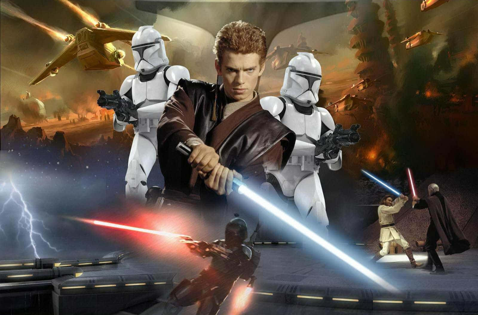 Ảnh ghép bộ ba tiền truyện Star Wars Hình nền